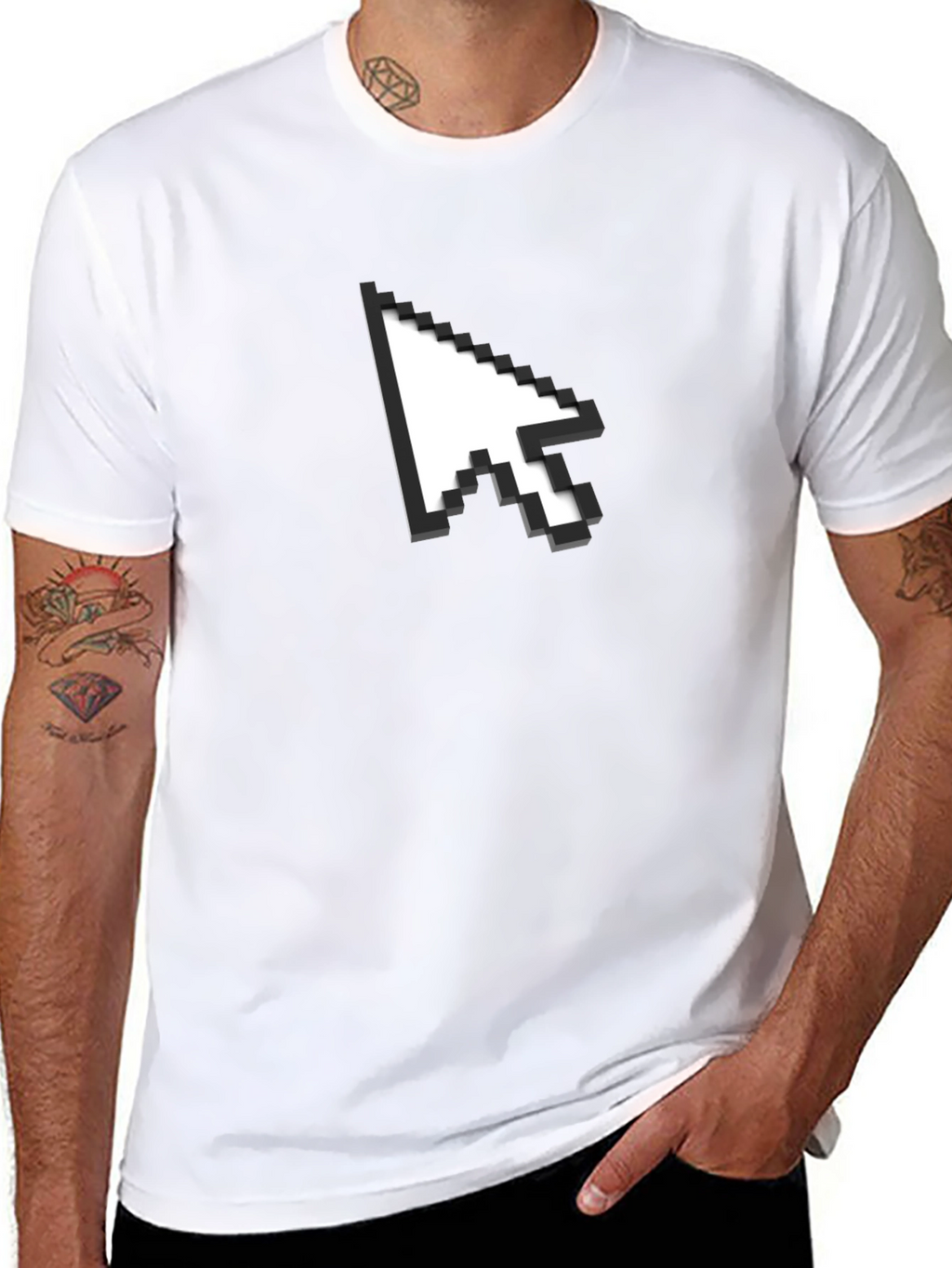 Pixel Arrow Graphic Black T-Shirt