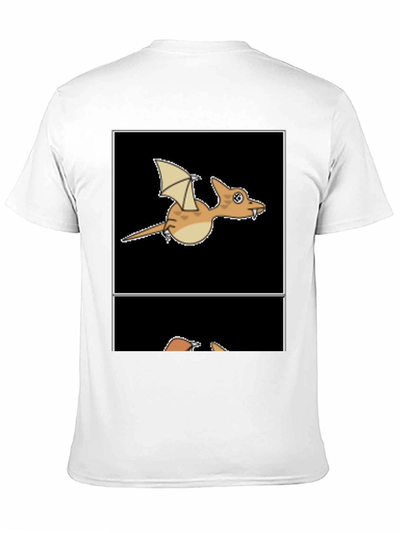 Cartoon Dinosaur Graphic Tee - Black T-Shirt