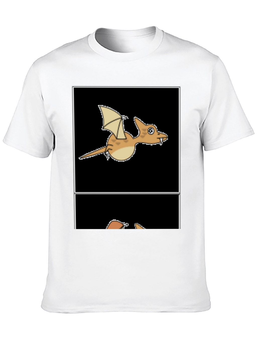 Cartoon Dinosaur Graphic Tee - Black T-Shirt