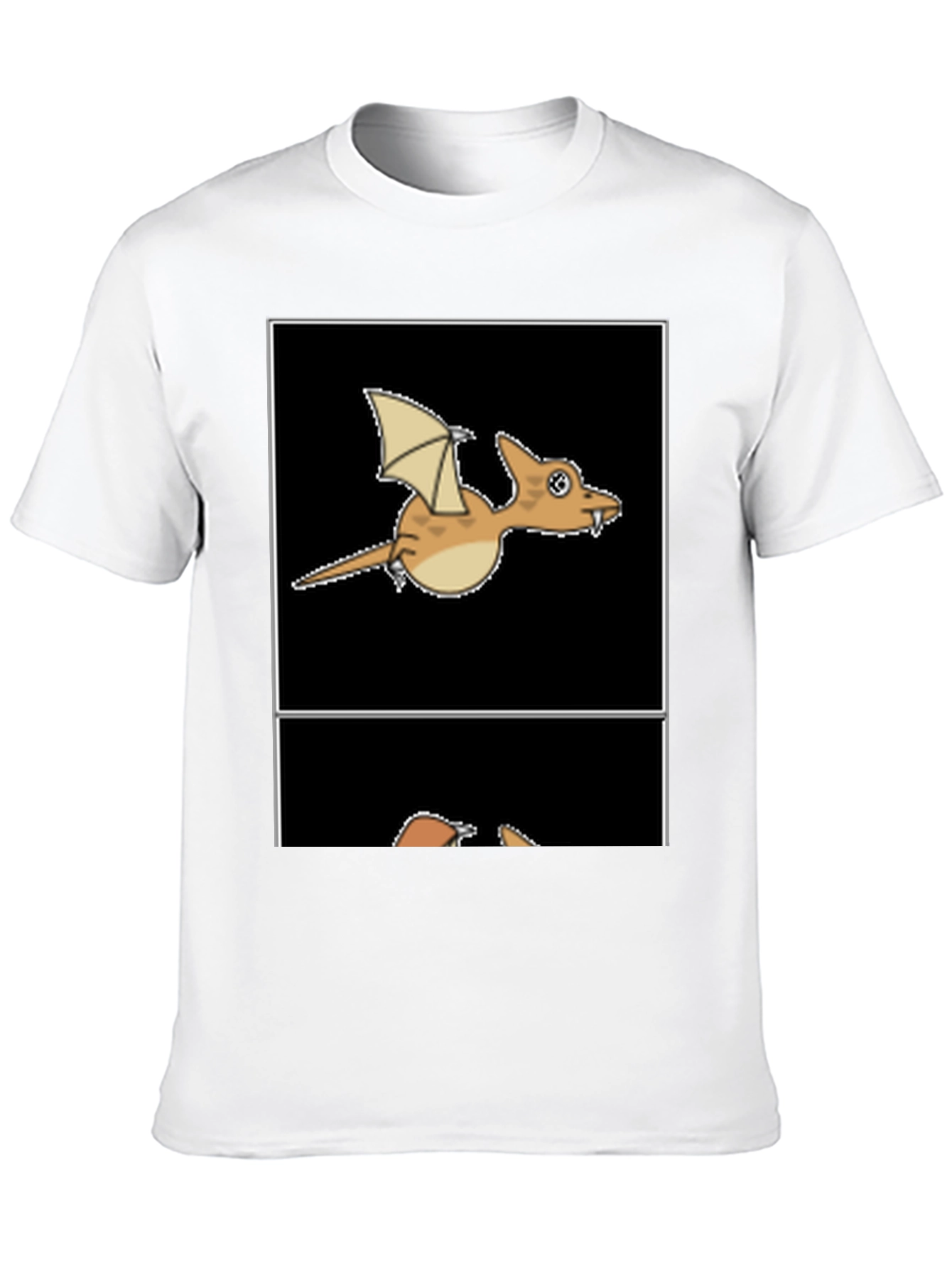 Cartoon Dinosaur Graphic Tee - Black T-Shirt