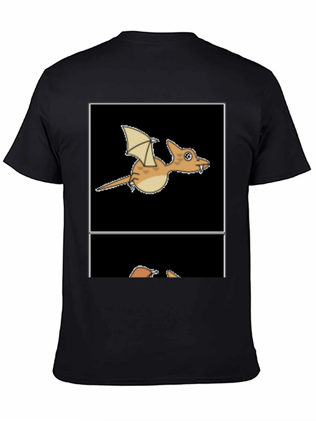 Cartoon Dinosaur Graphic Tee - Black T-Shirt