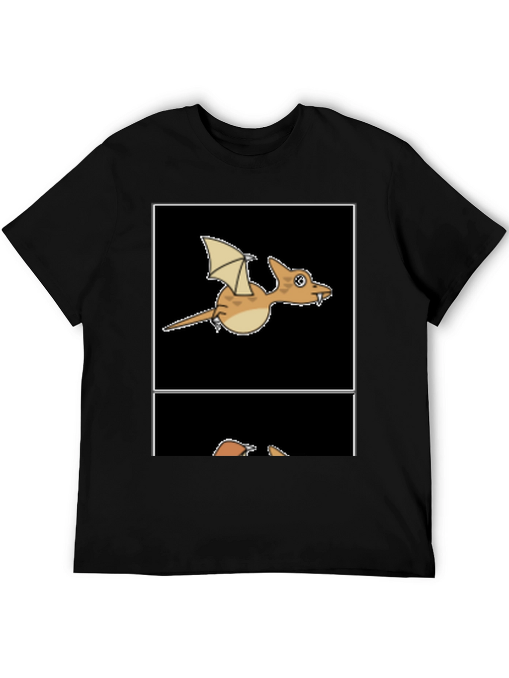Cartoon Dinosaur Graphic Tee - Black T-Shirt