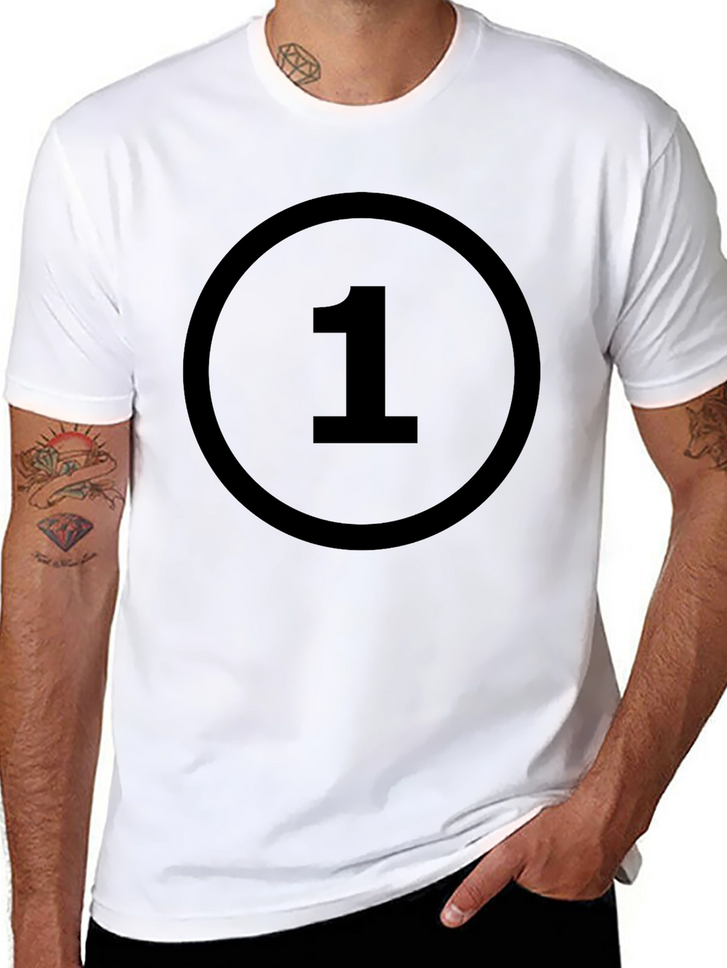 Number One Circle Graphic T-Shirt - Black