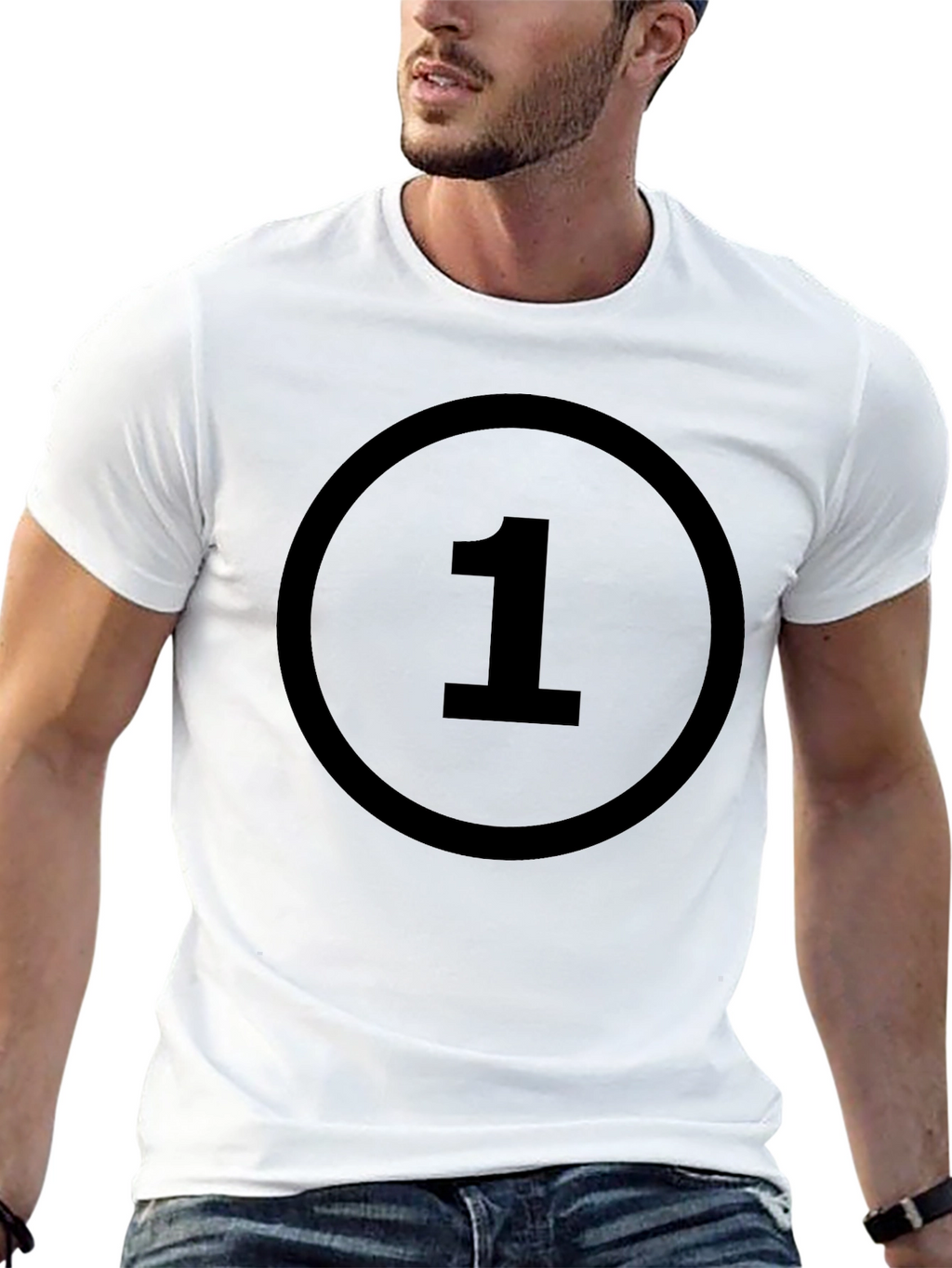 Number One Circle Graphic T-Shirt - Black