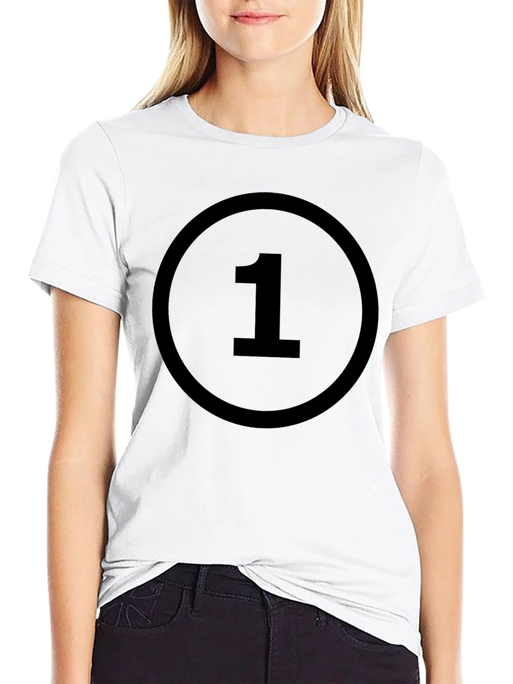 Number One Circle Graphic T-Shirt - Black