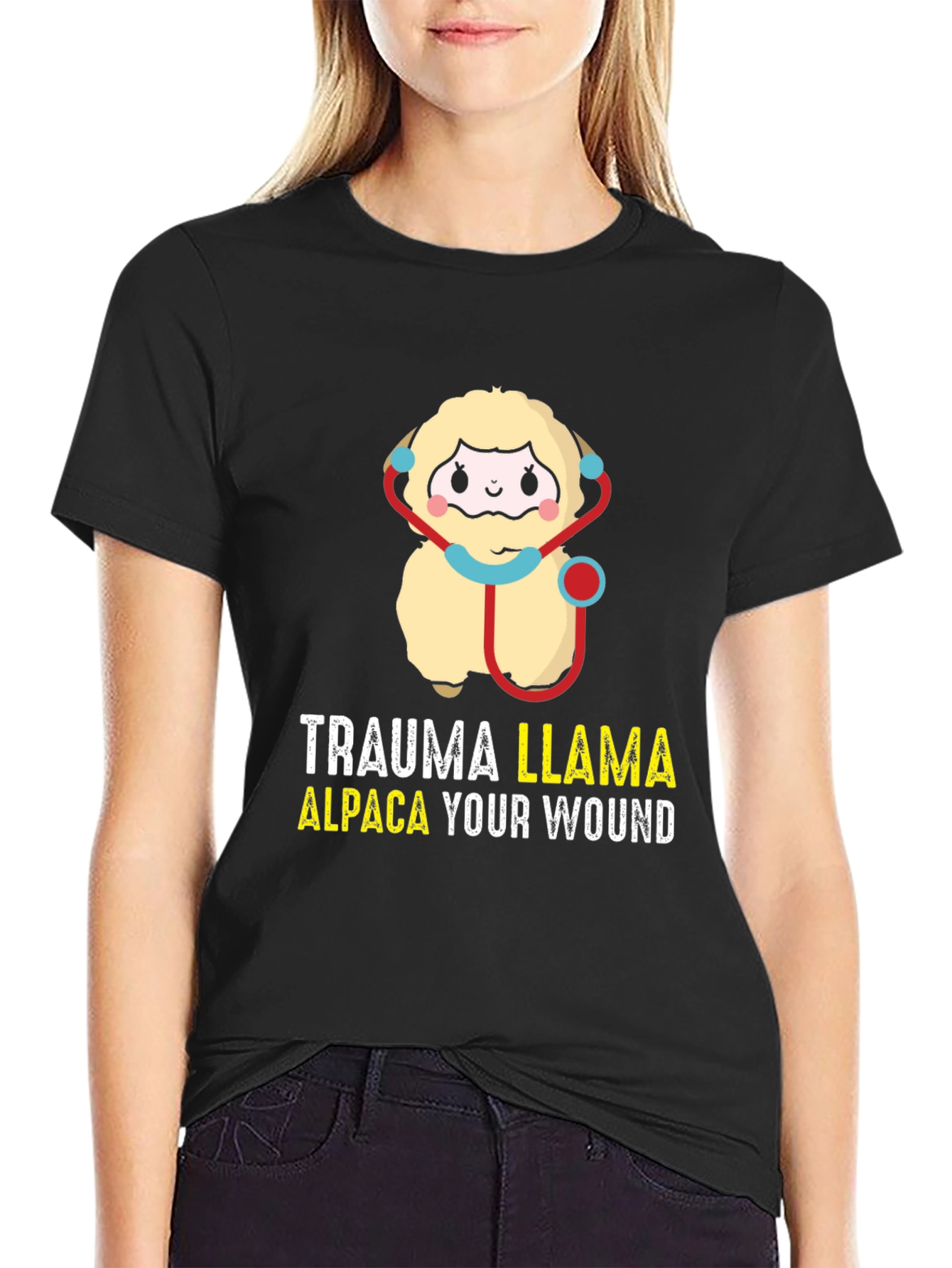 Trauma Llama Alpaca Funny Medical Humor T-Shirt