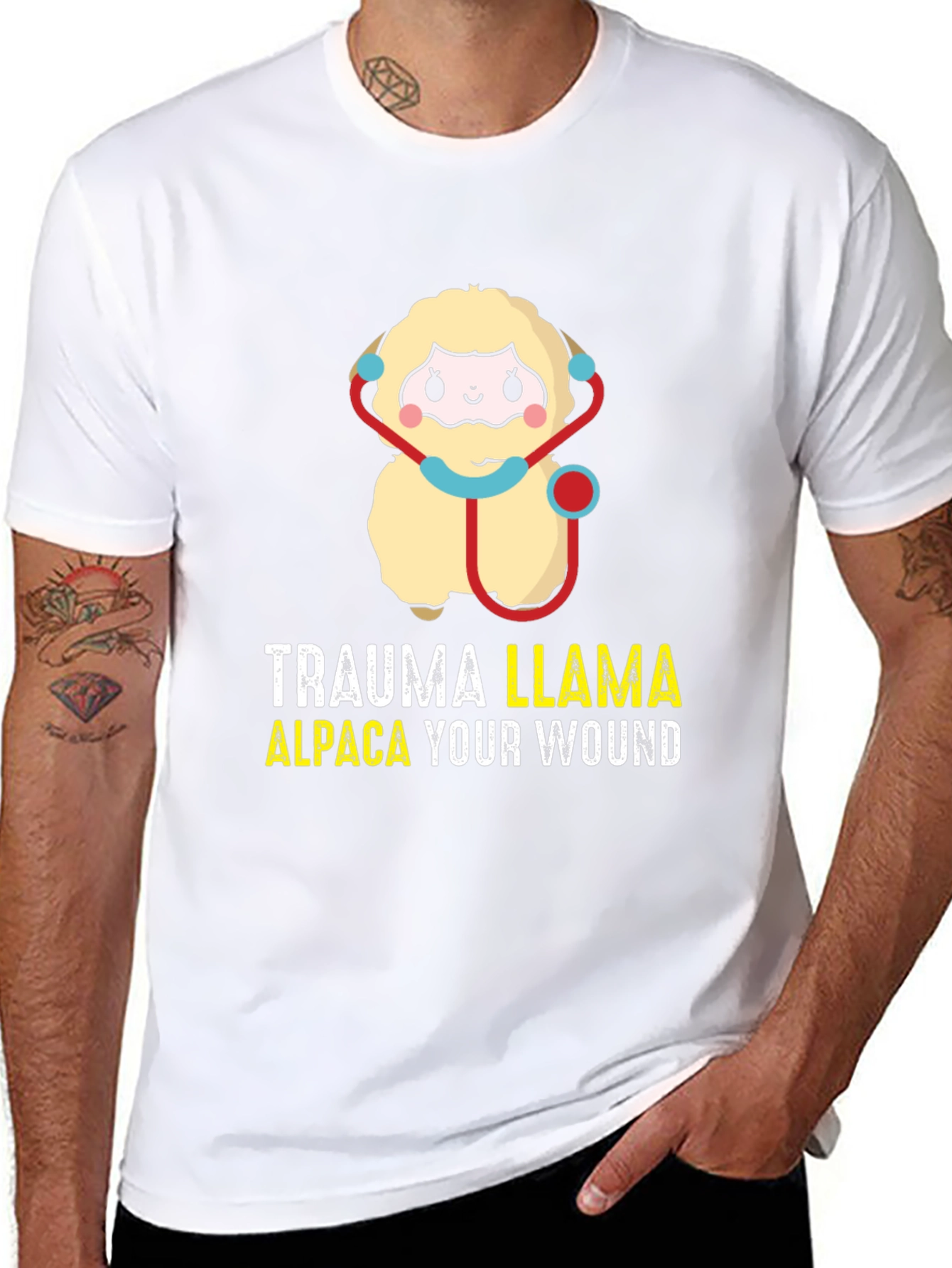 Trauma Llama Alpaca Funny Medical Humor T-Shirt