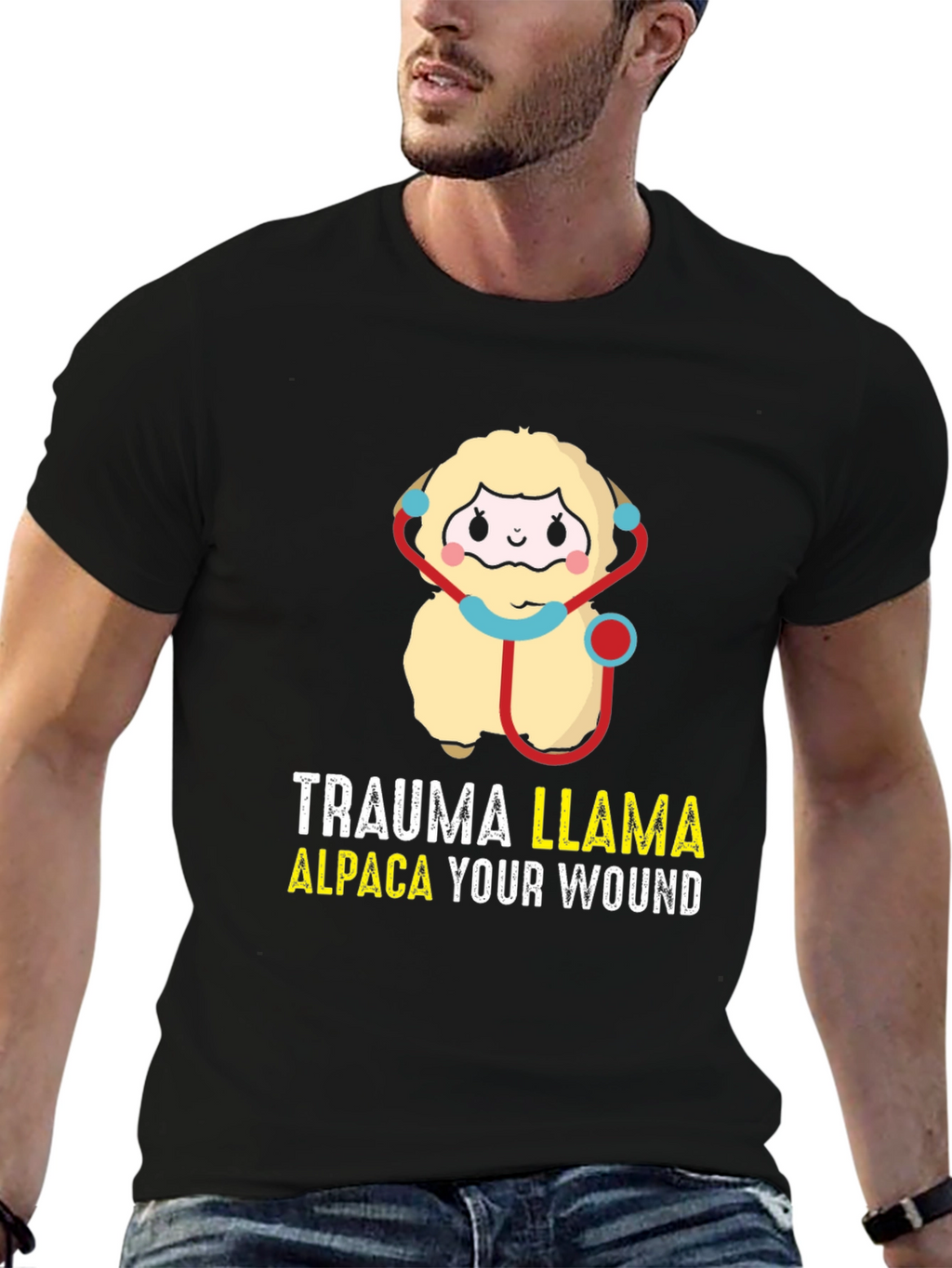 Trauma Llama Alpaca Funny Medical Humor T-Shirt