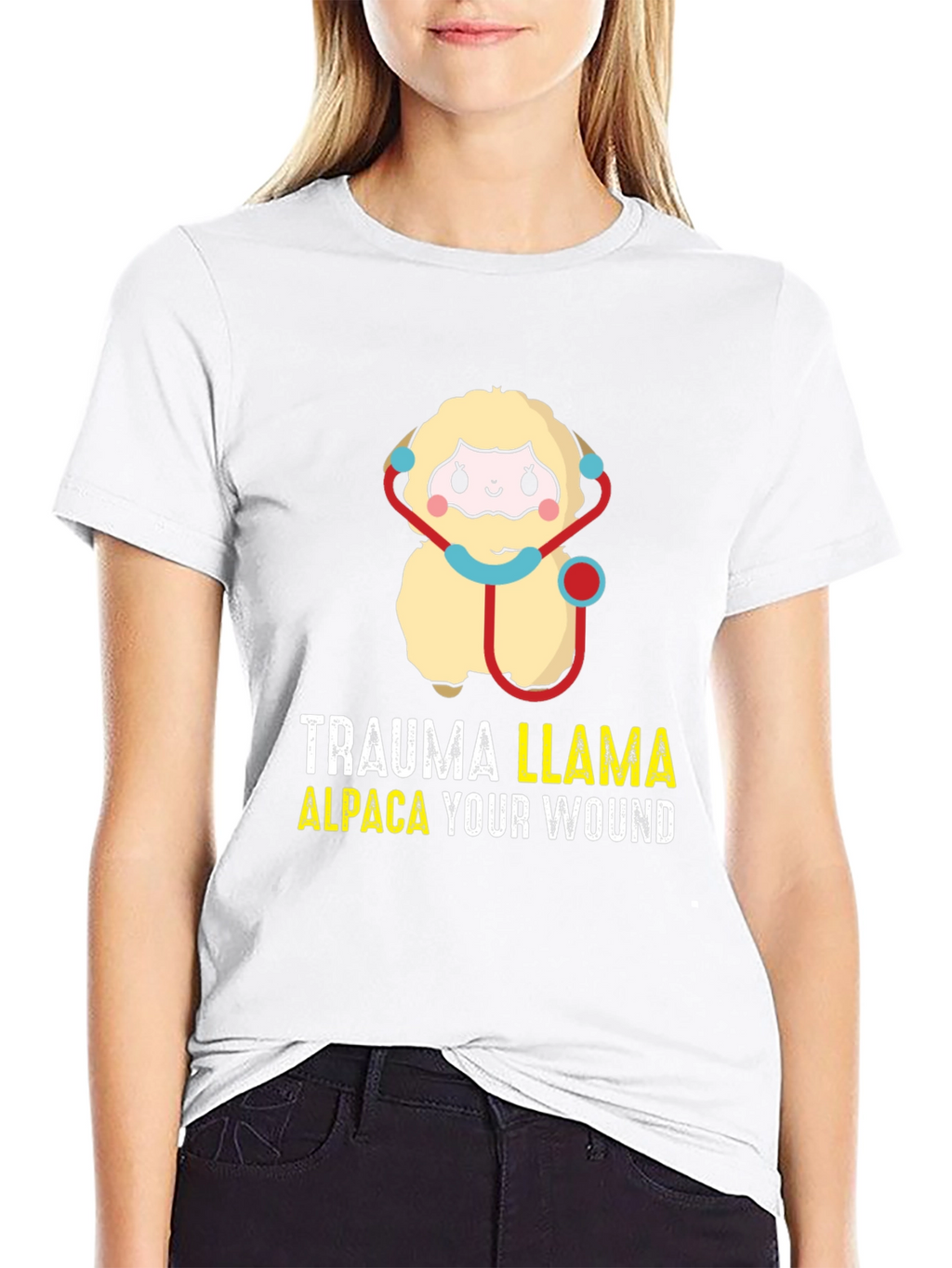 Trauma Llama Alpaca Funny Medical Humor T-Shirt
