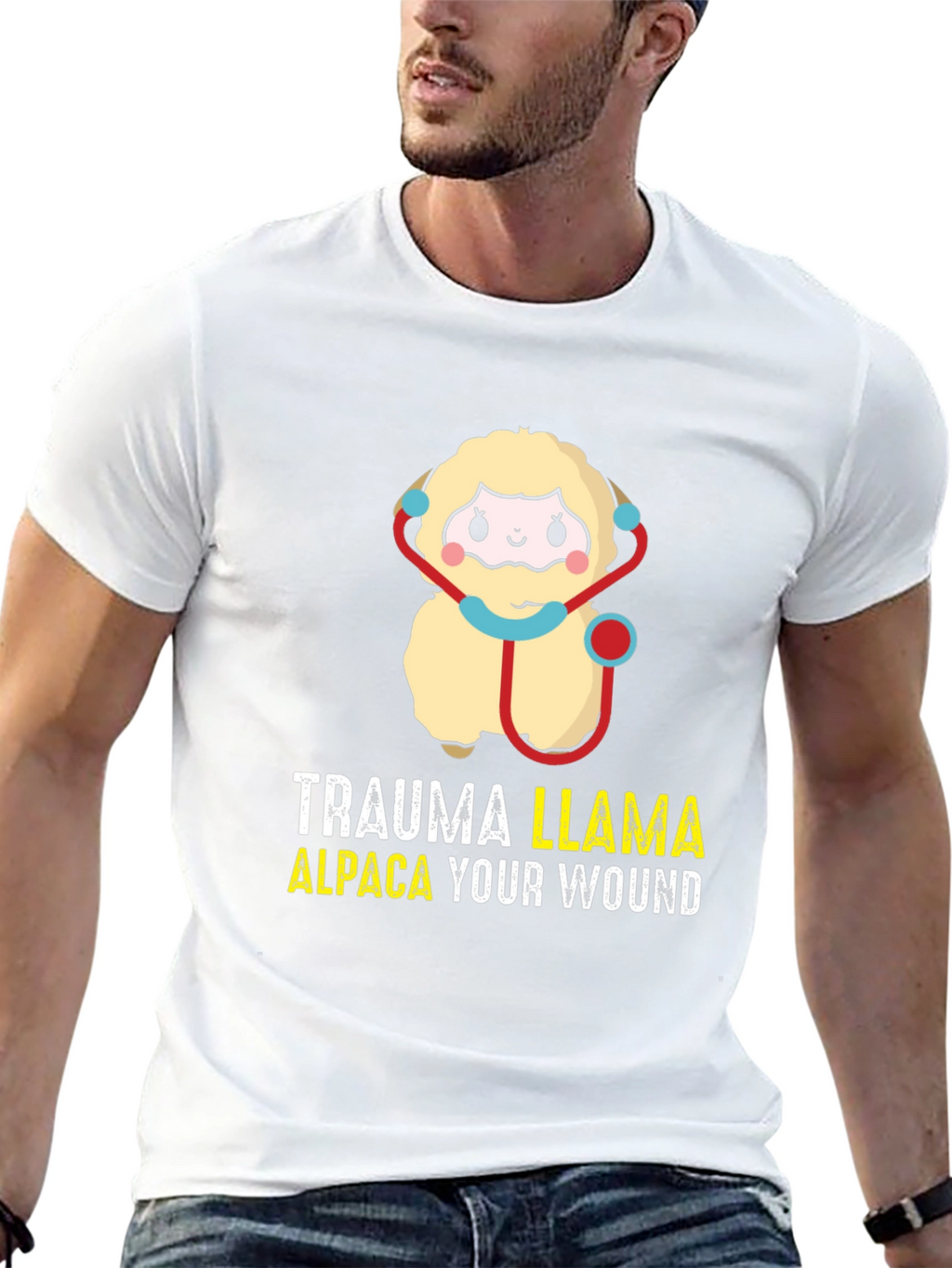 Trauma Llama Alpaca Funny Medical Humor T-Shirt
