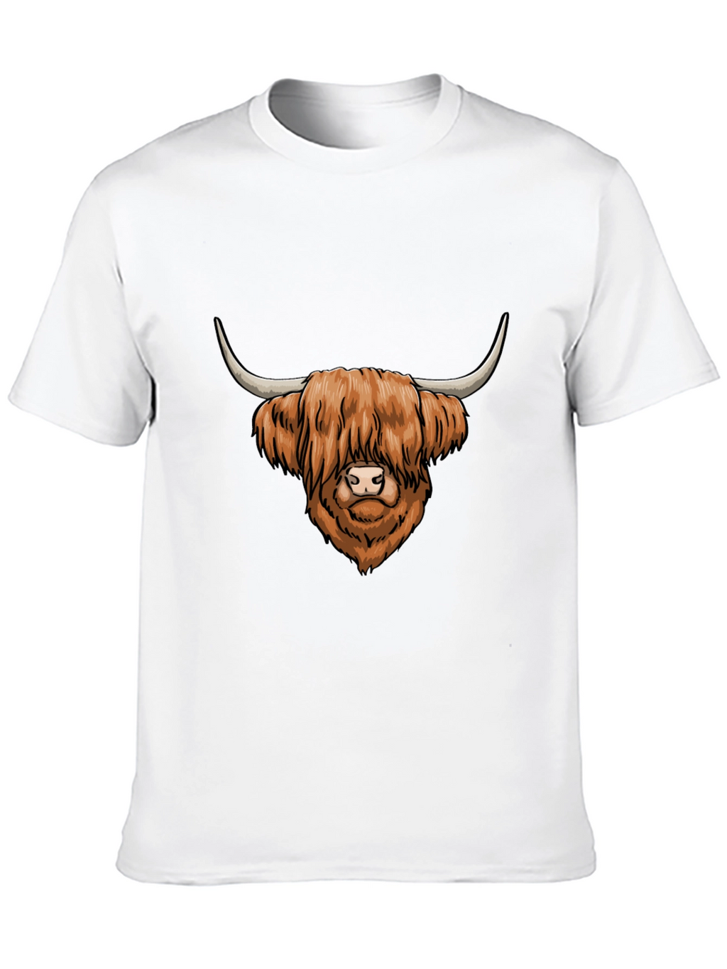 Highland Cow Graphic Tee - Cool Mens Black T-Shirt