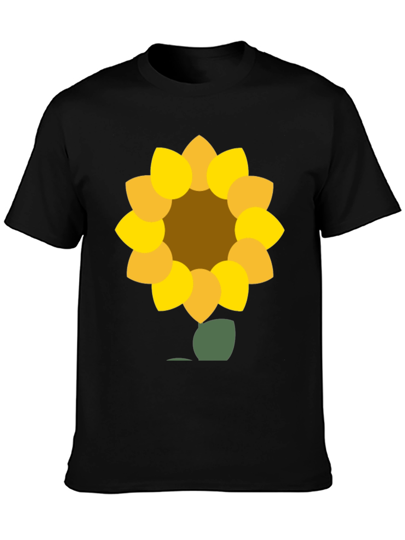 Sunflower Graphic Tee - Black Cotton Blend