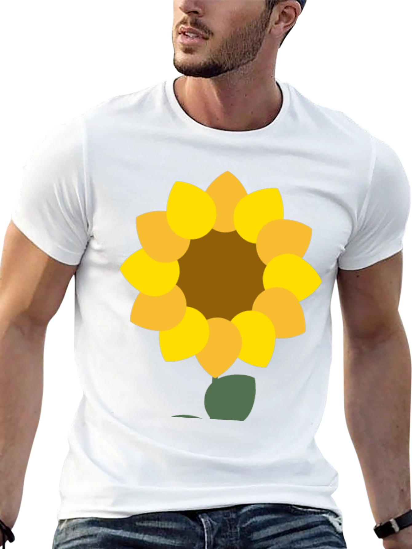 Sunflower Graphic Tee - Black Cotton Blend