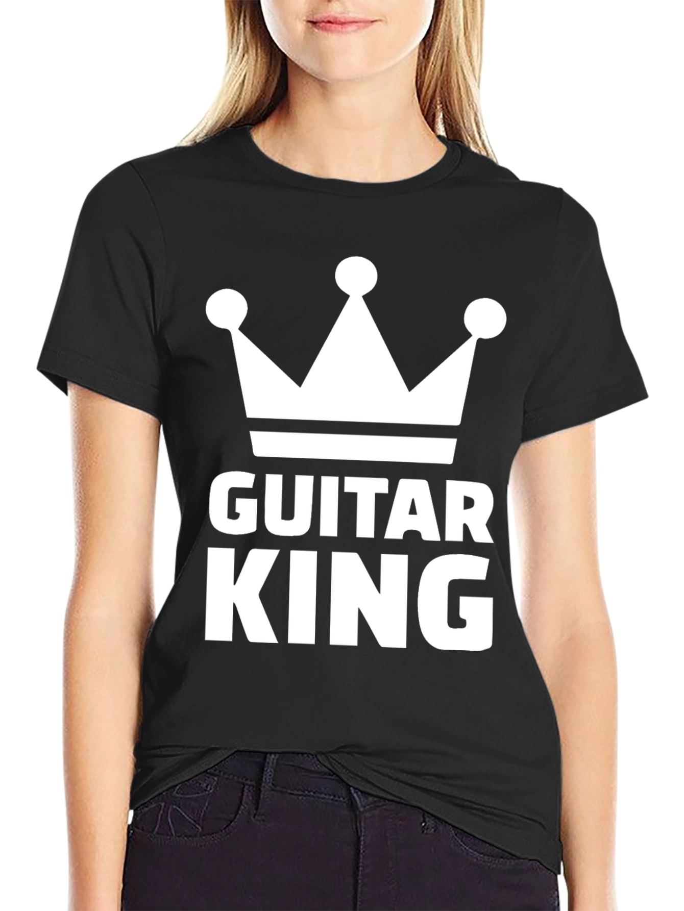 Guitar King Graphic Tee - Musicians Crown T-Shirt