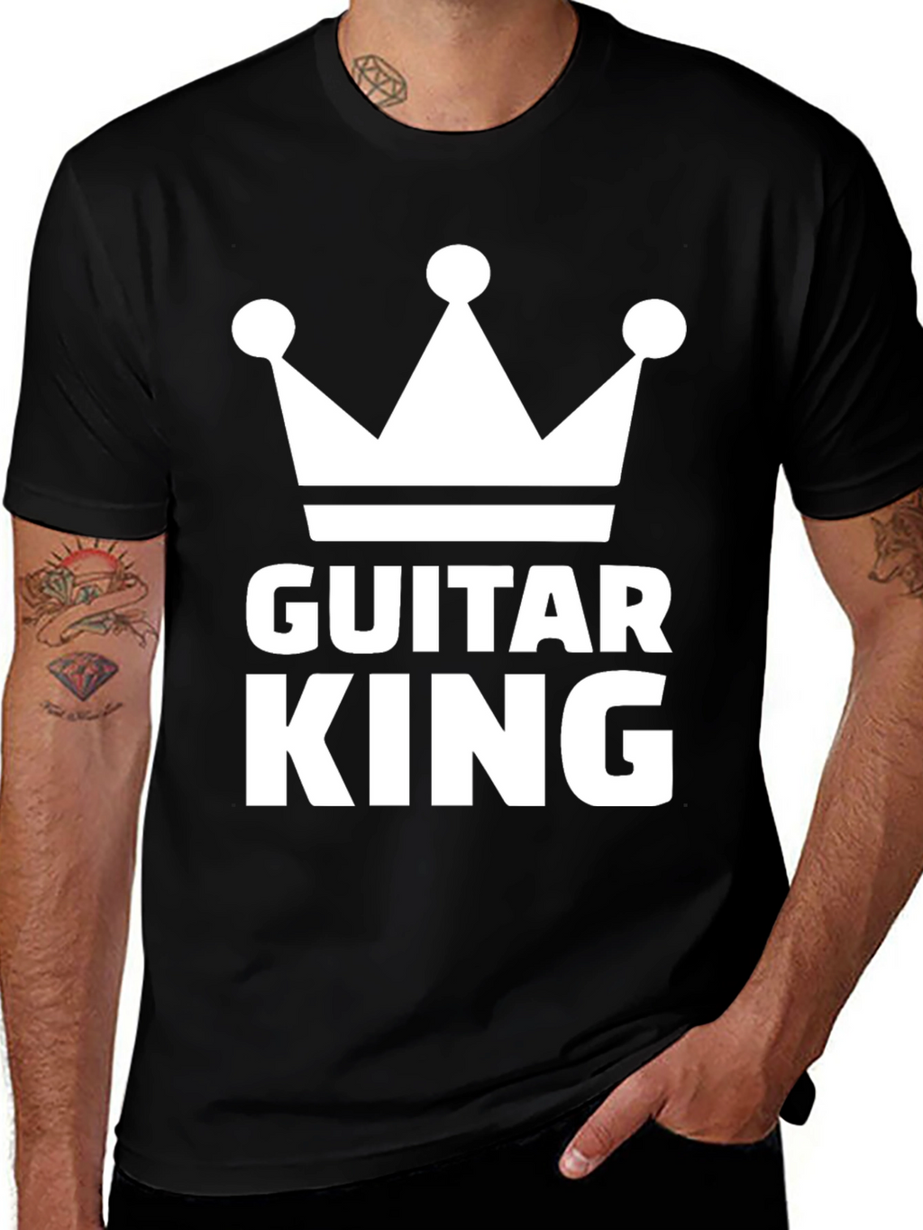 Guitar King Graphic Tee - Musicians Crown T-Shirt