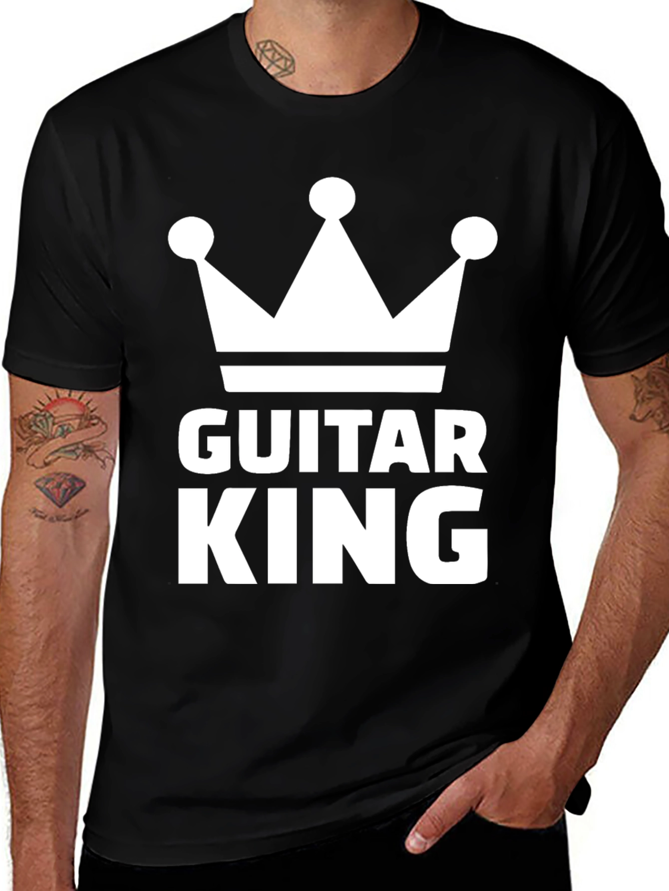 Guitar King Graphic Tee - Musicians Crown T-Shirt