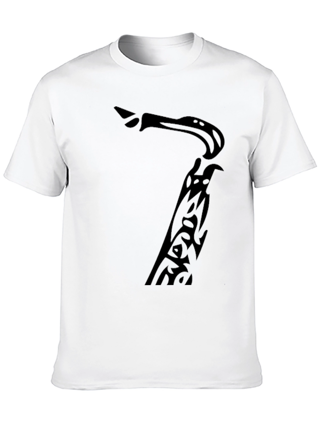 Saxophone Tribal Graphic Black T-Shirt