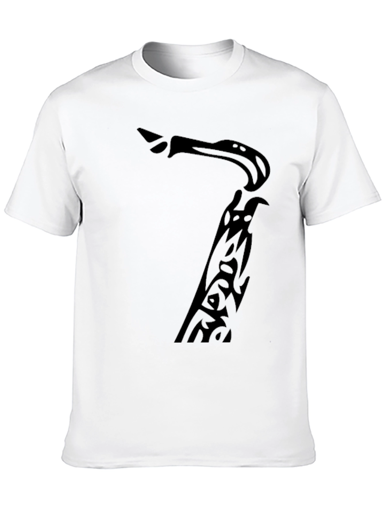 Saxophone Tribal Graphic Black T-Shirt