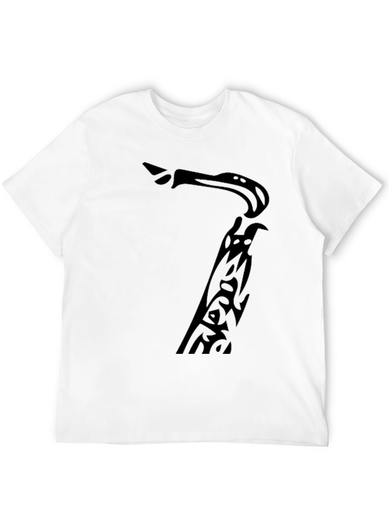 Saxophone Tribal Graphic Black T-Shirt