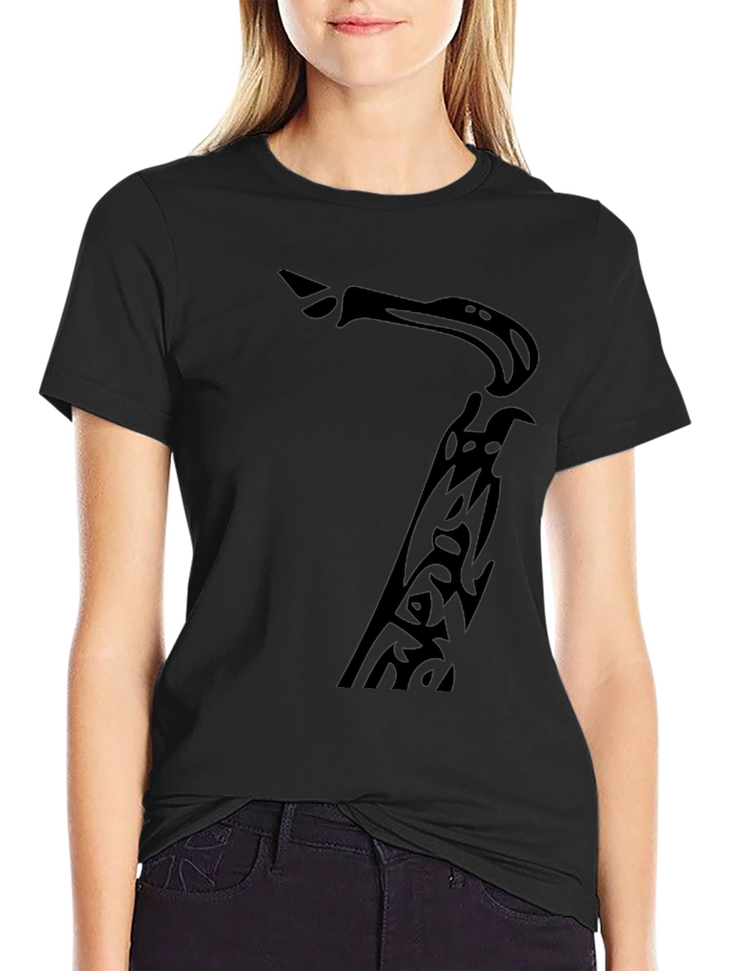 Saxophone Tribal Graphic Black T-Shirt