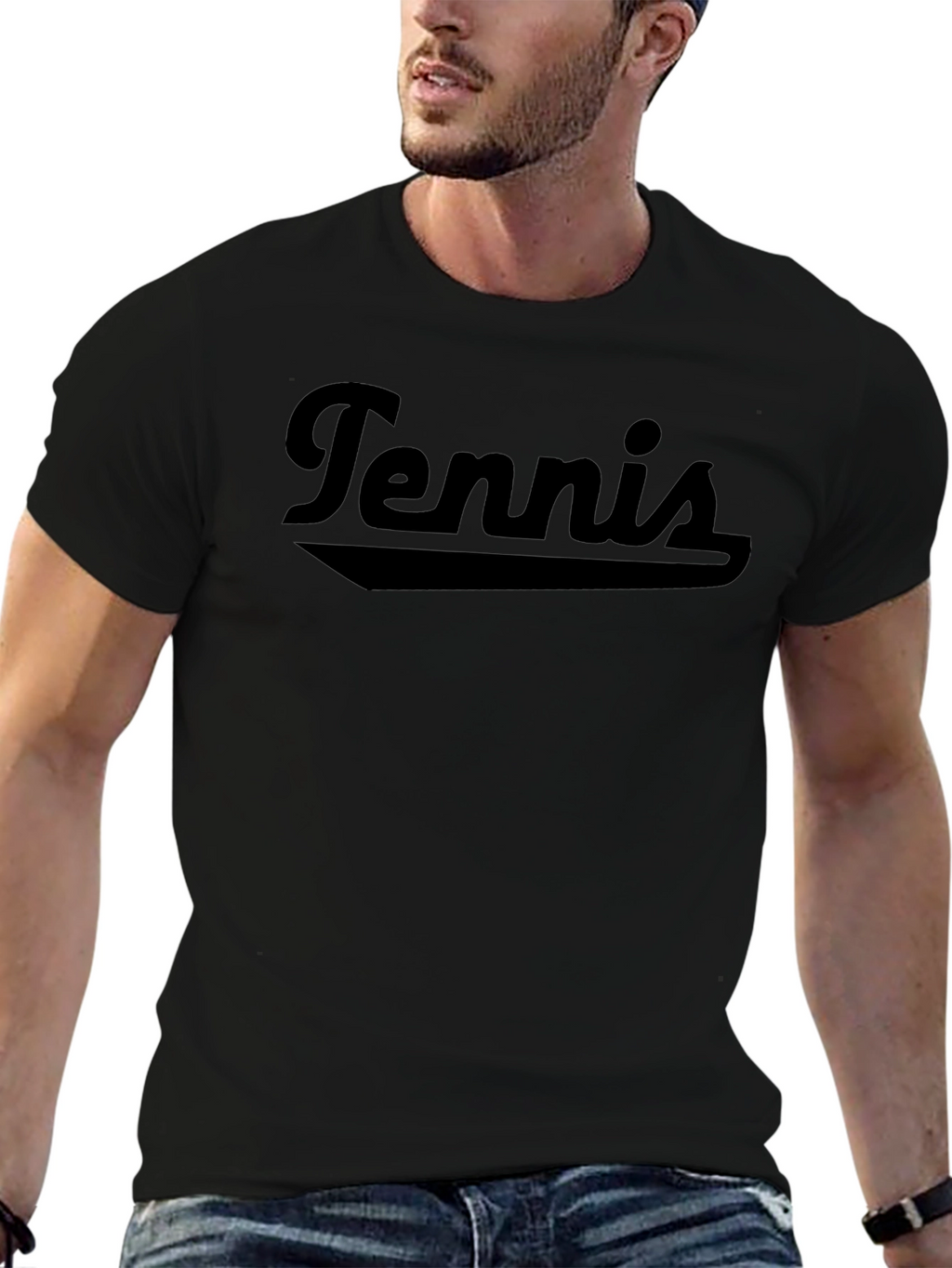 Tennis Graphic T-Shirt - Black