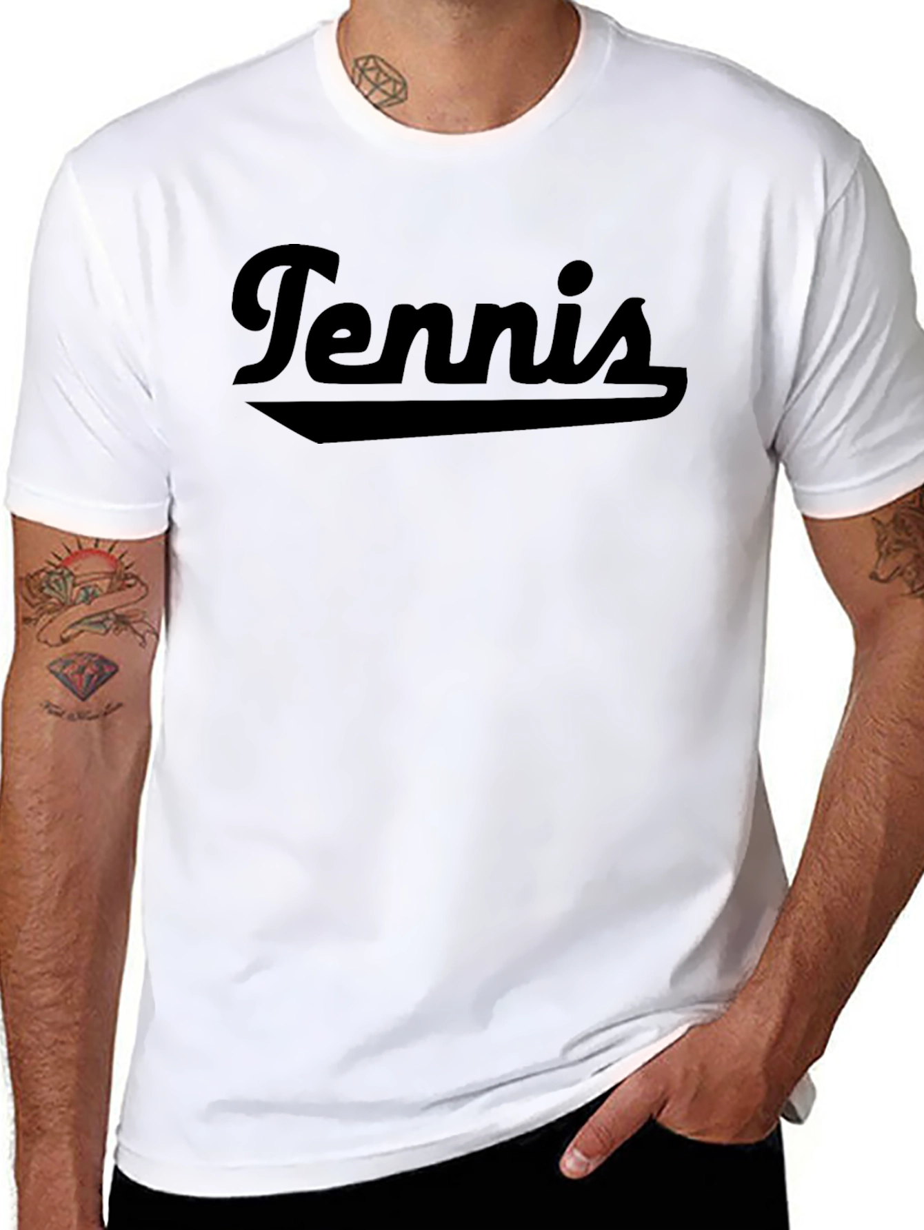 Tennis Graphic T-Shirt - Black