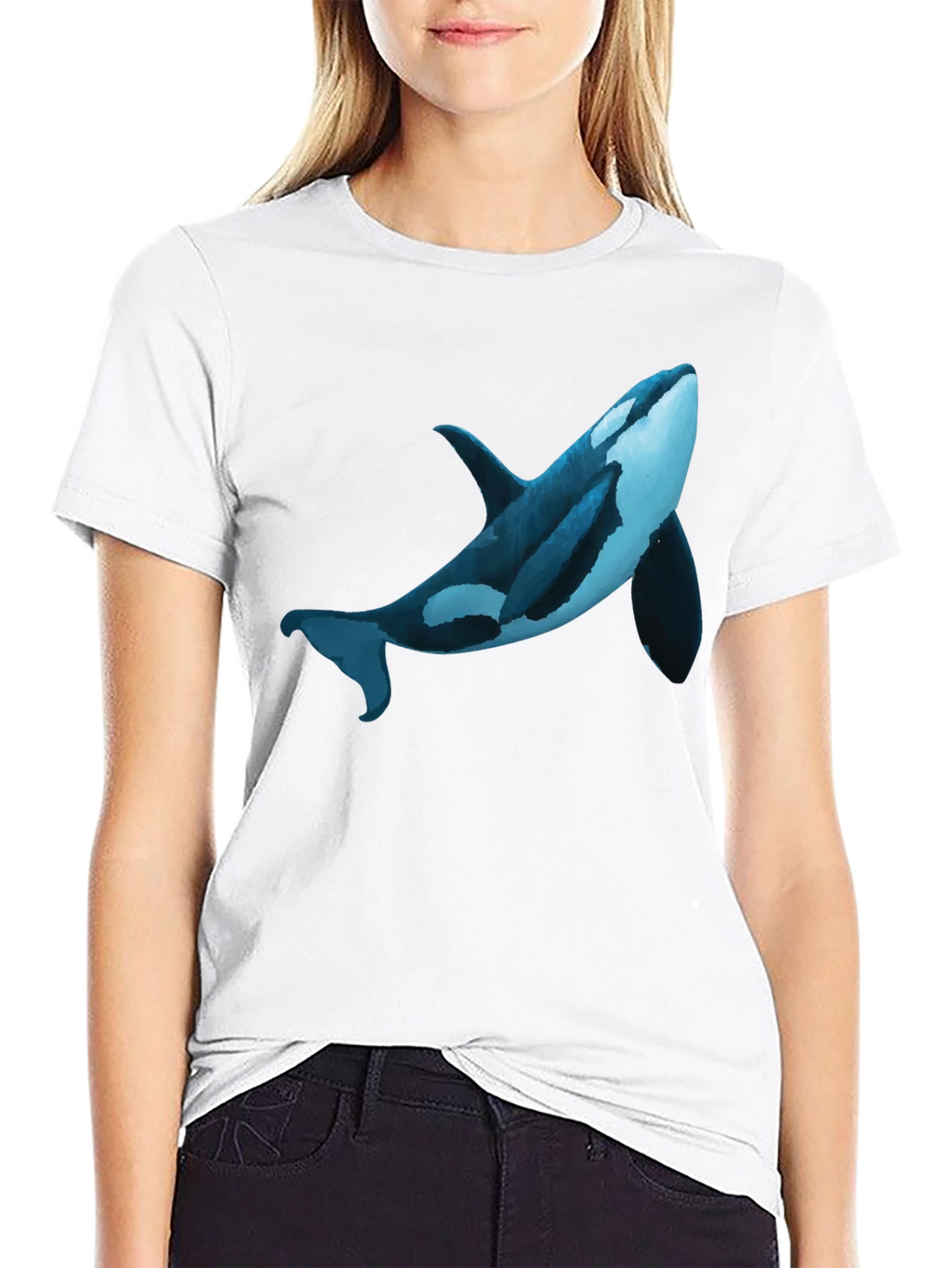 Orca Whale Graphic Print T-Shirt - Casual Style