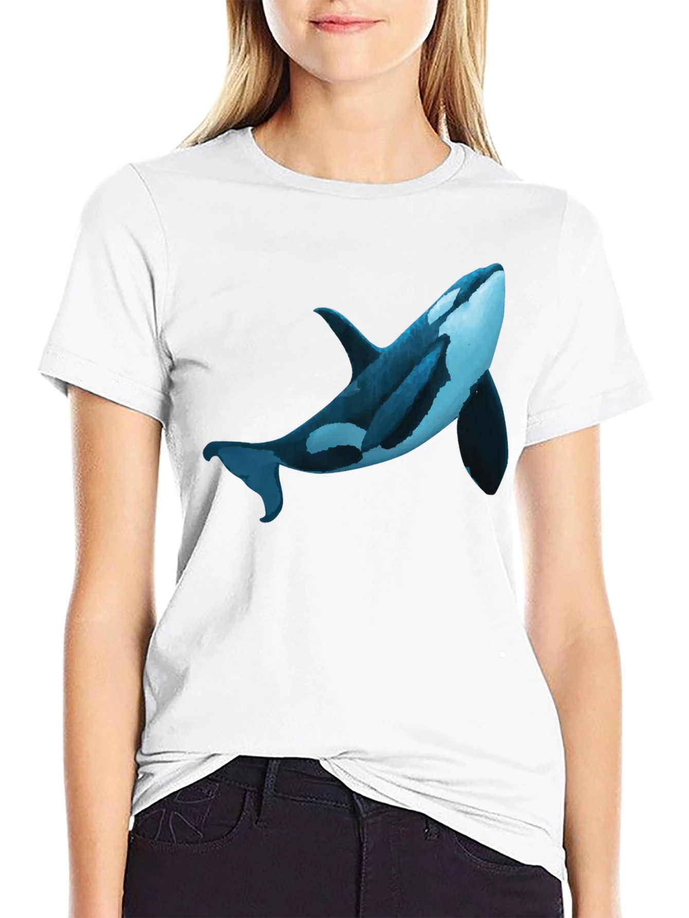 Orca Whale Graphic Print T-Shirt - Casual Style