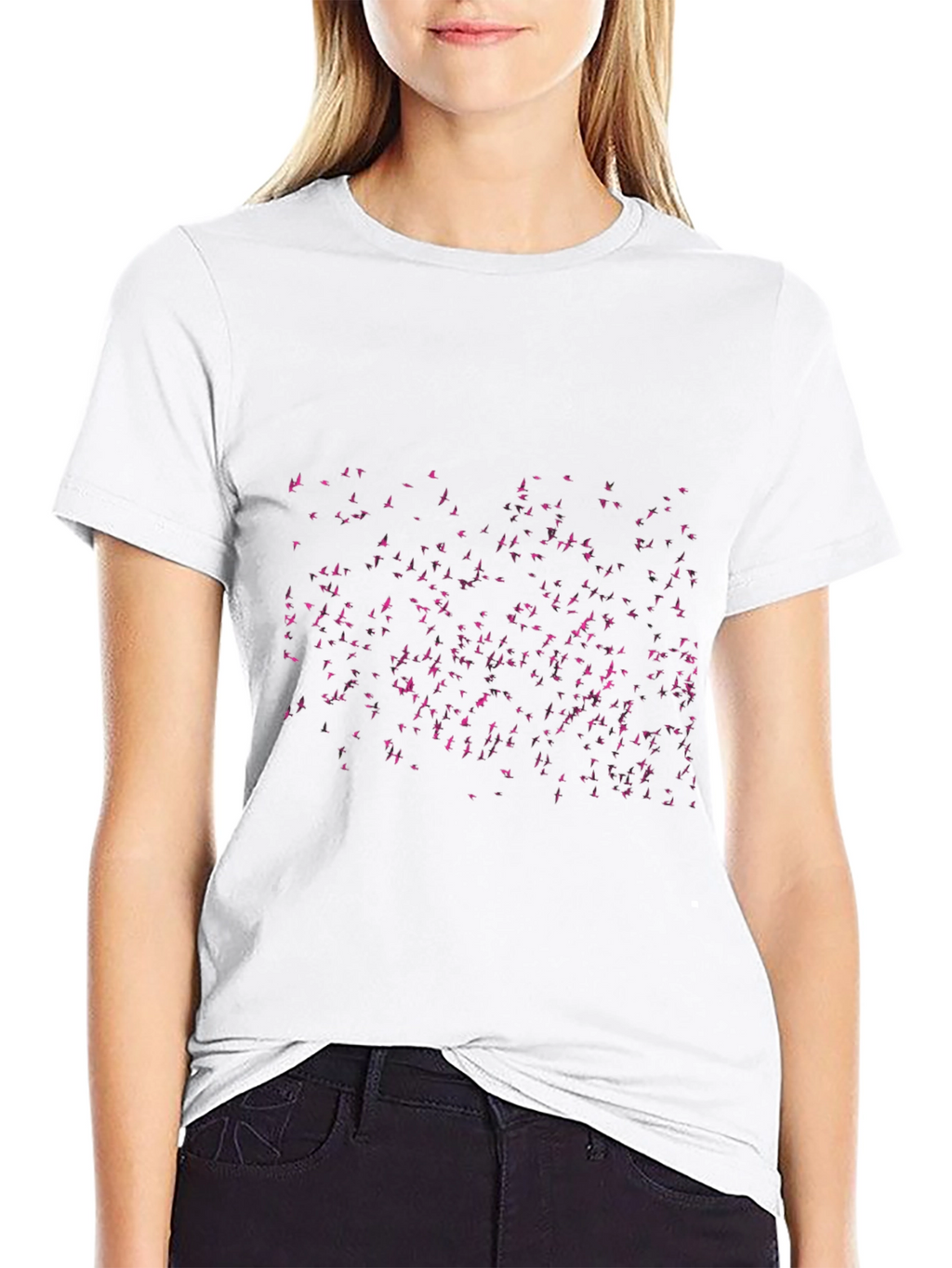 Flock Print Black T-Shirt