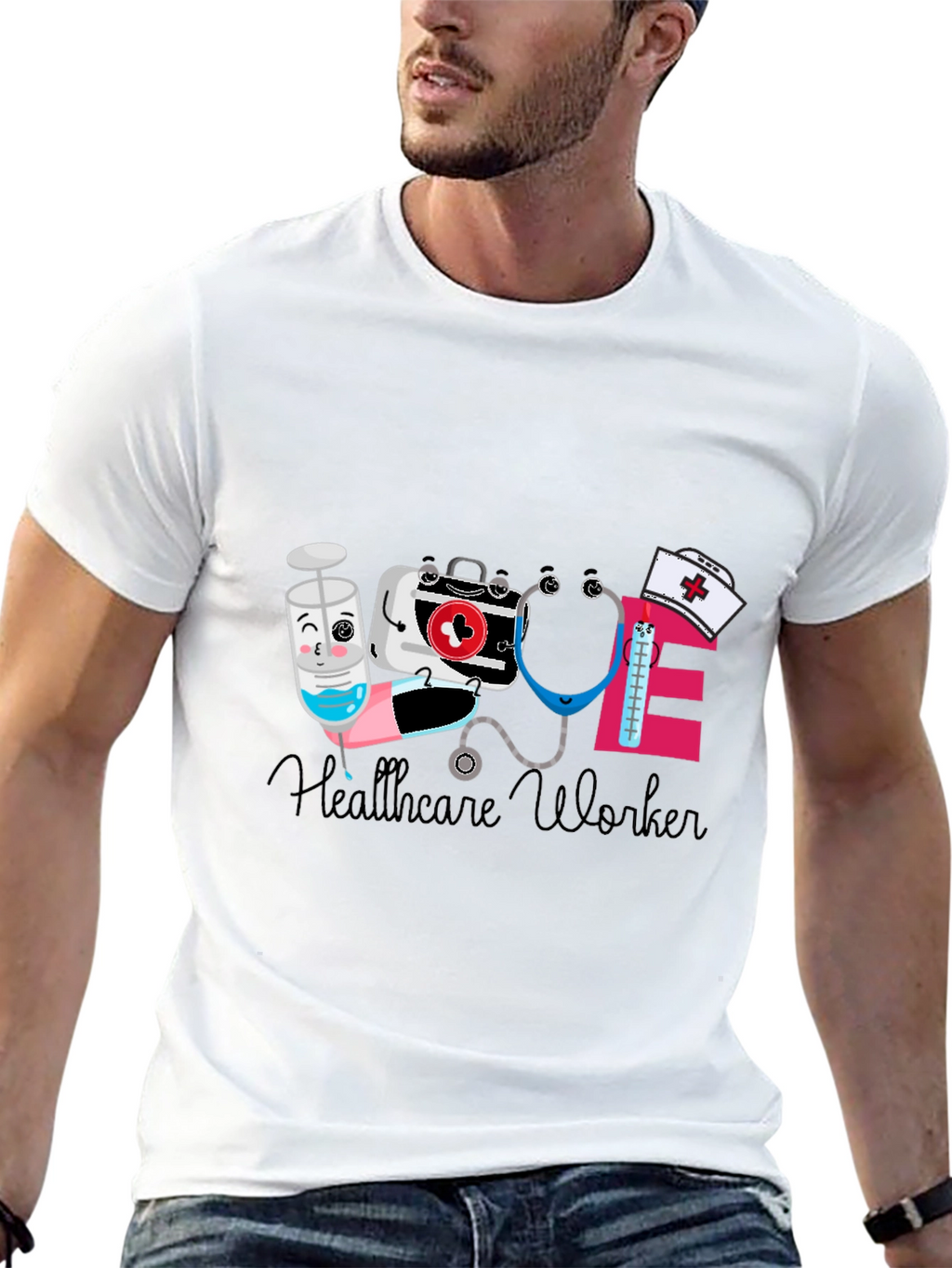 Healthcare Worker Graphic Tee - Cute & Comfy