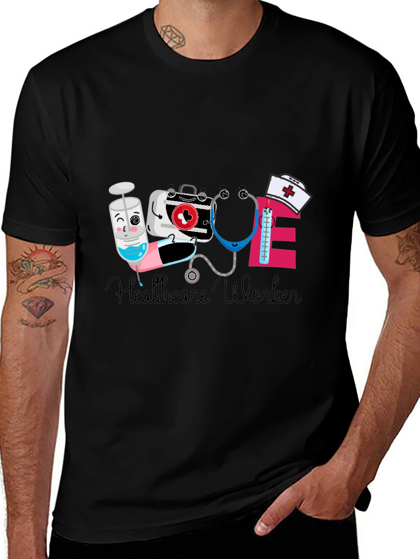 Healthcare Worker Graphic Tee - Cute & Comfy