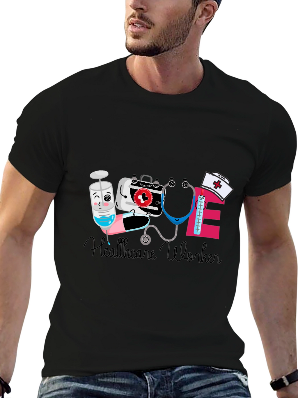 Healthcare Worker Graphic Tee - Cute & Comfy