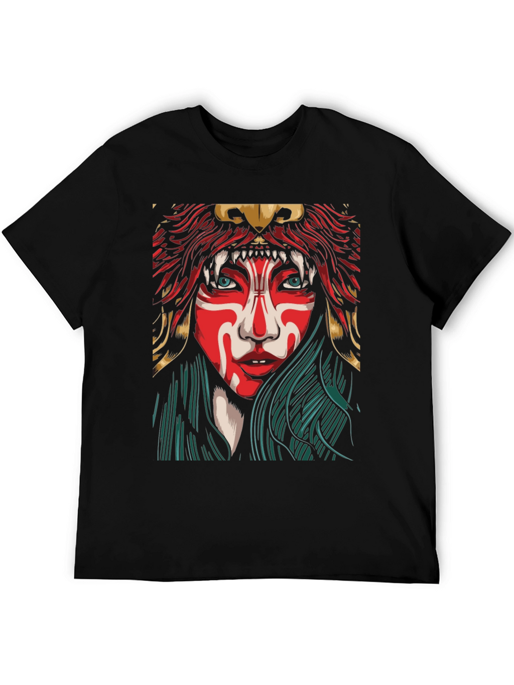 Warrior Lion Headdress Graphic T-Shirt