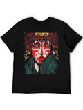 Warrior Lion Headdress Graphic T-Shirt