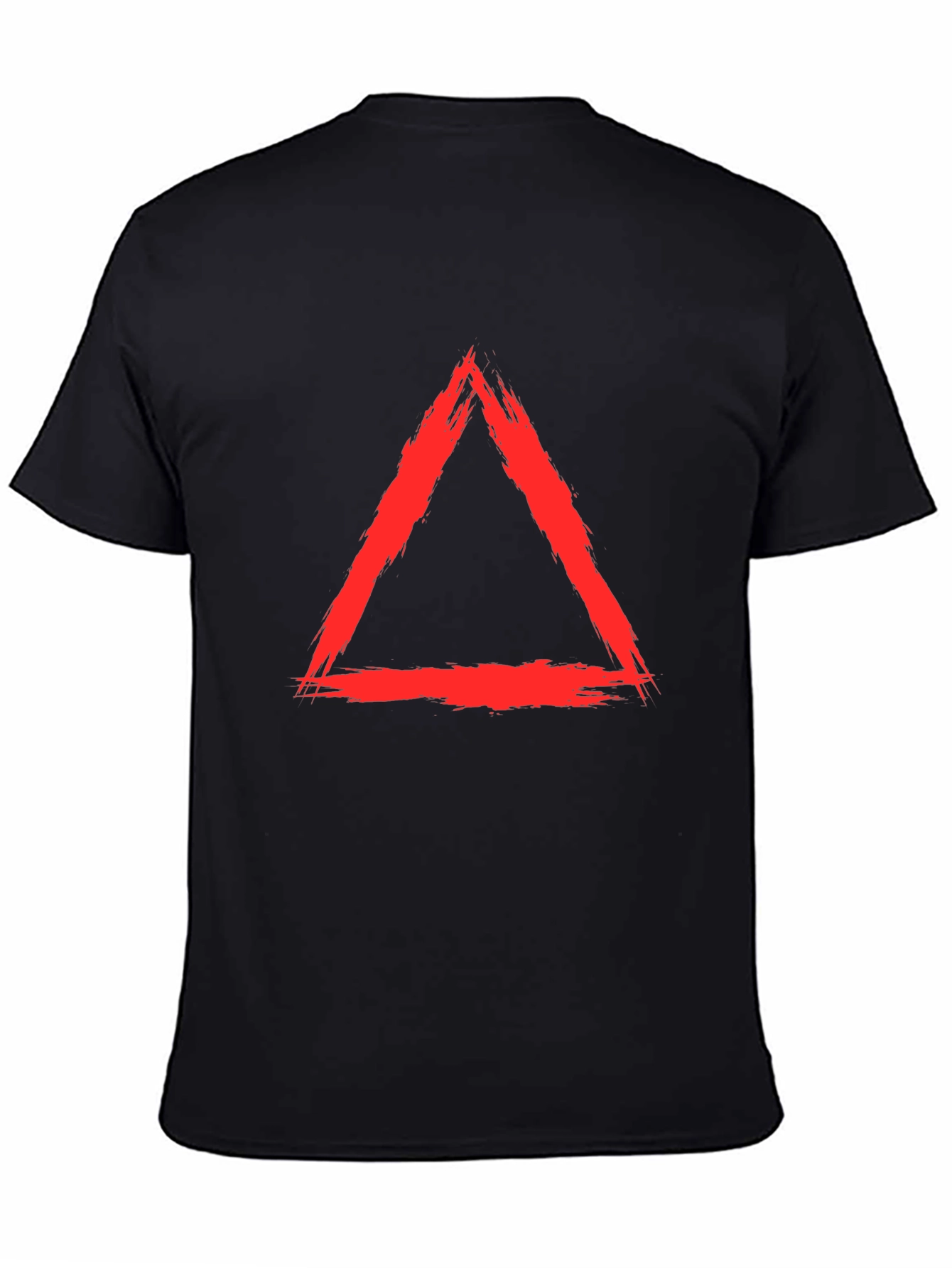 Red Triangle Graphic Black T-Shirt