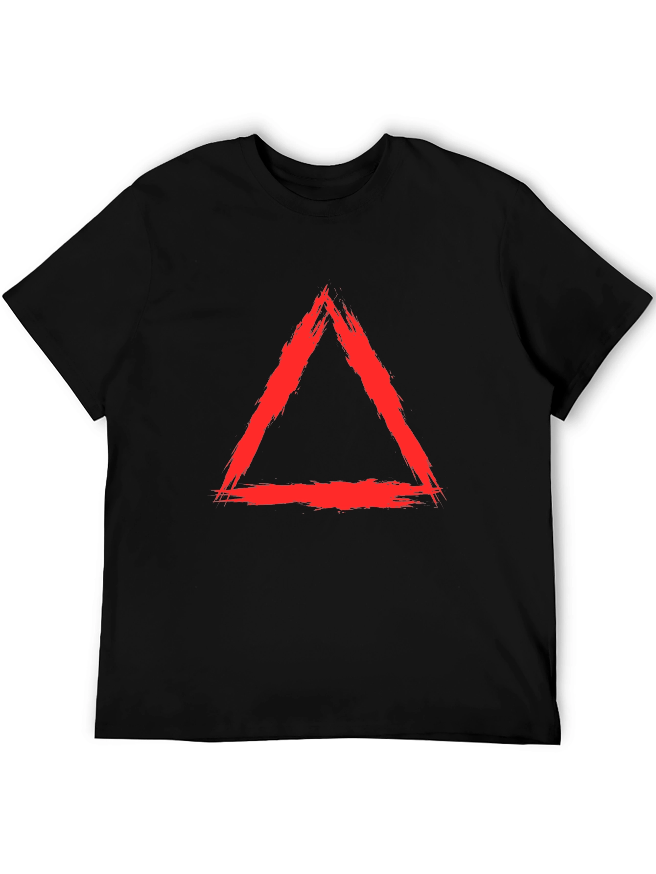 Red Triangle Graphic Black T-Shirt