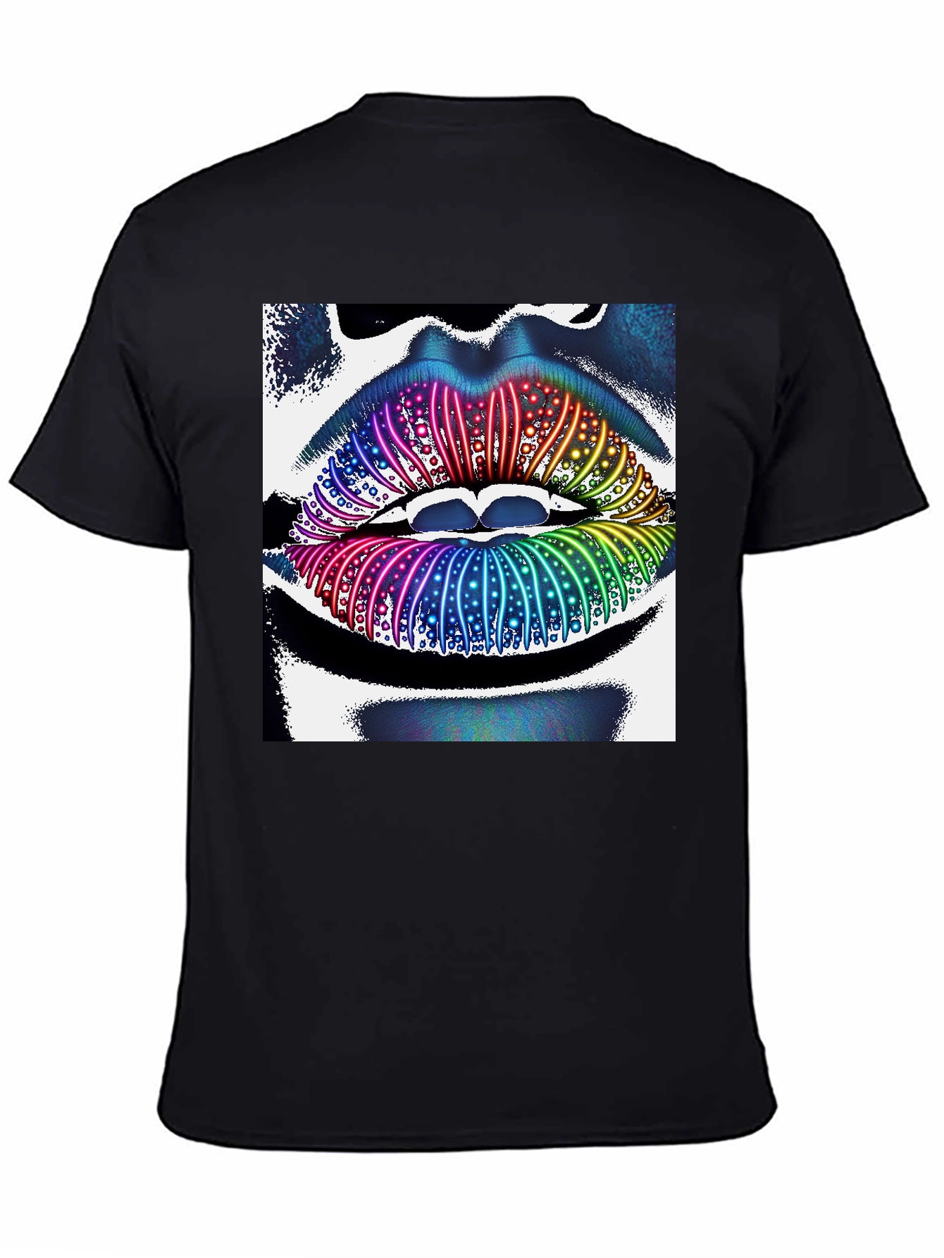 Rainbow Lips Graphic Tee - Unique Statement Shirt