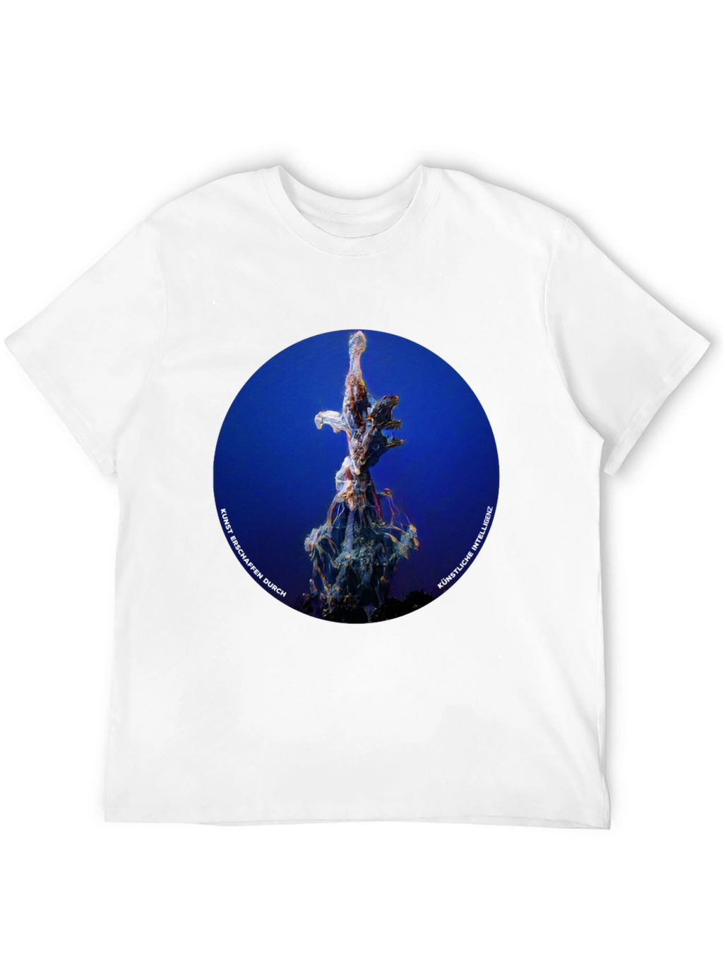 Abstract AI Art T-Shirt - Black Cotton Tee