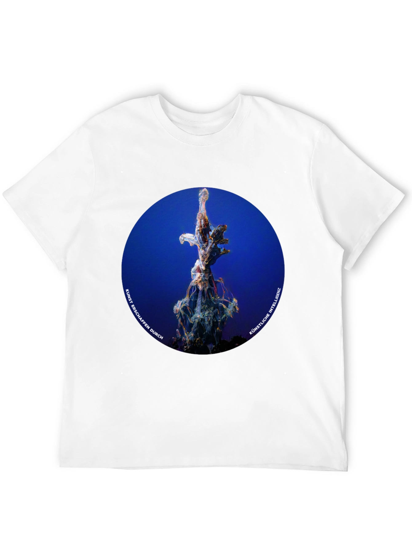 Abstract AI Art T-Shirt - Black Cotton Tee