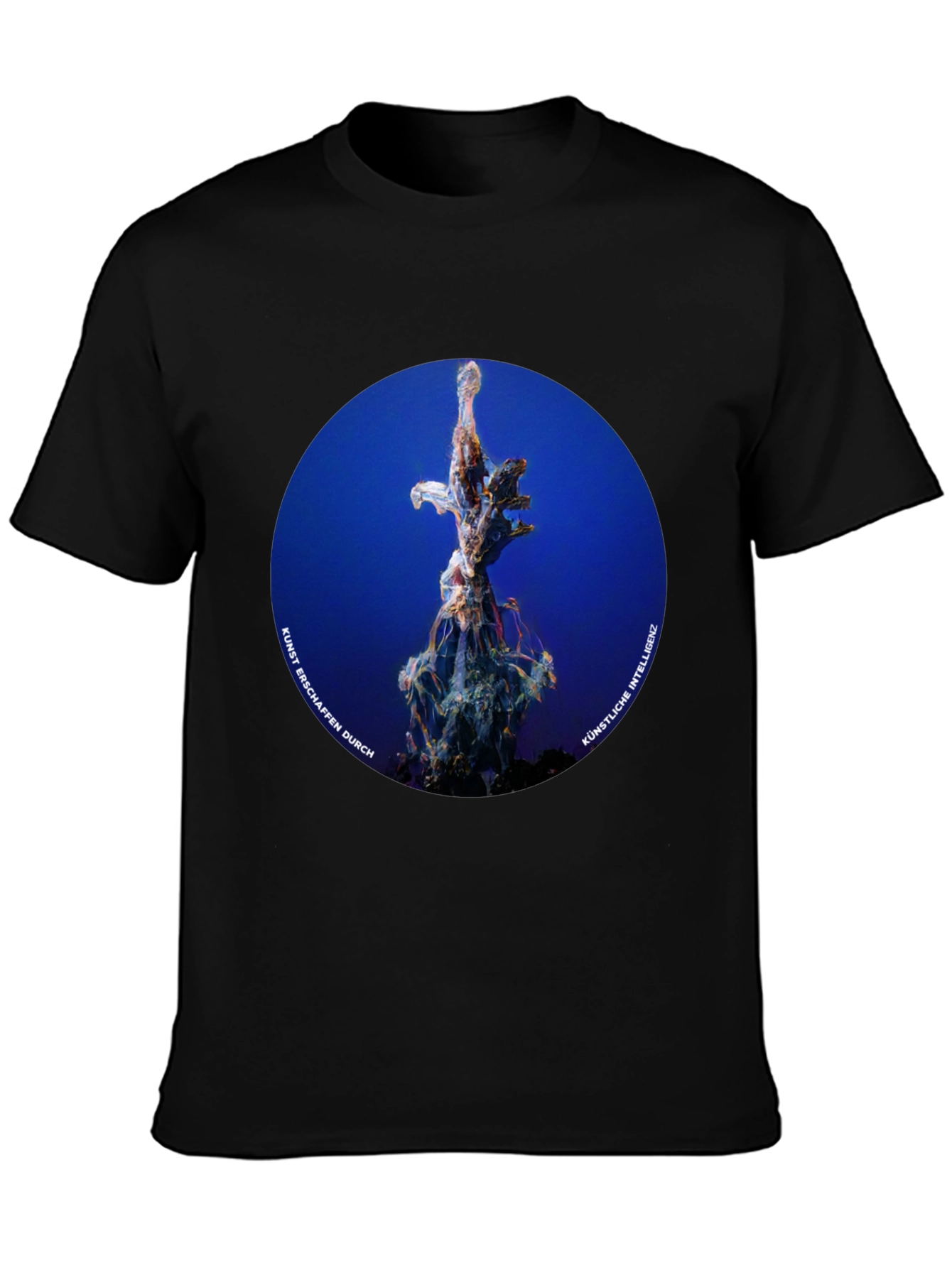 Abstract AI Art T-Shirt - Black Cotton Tee