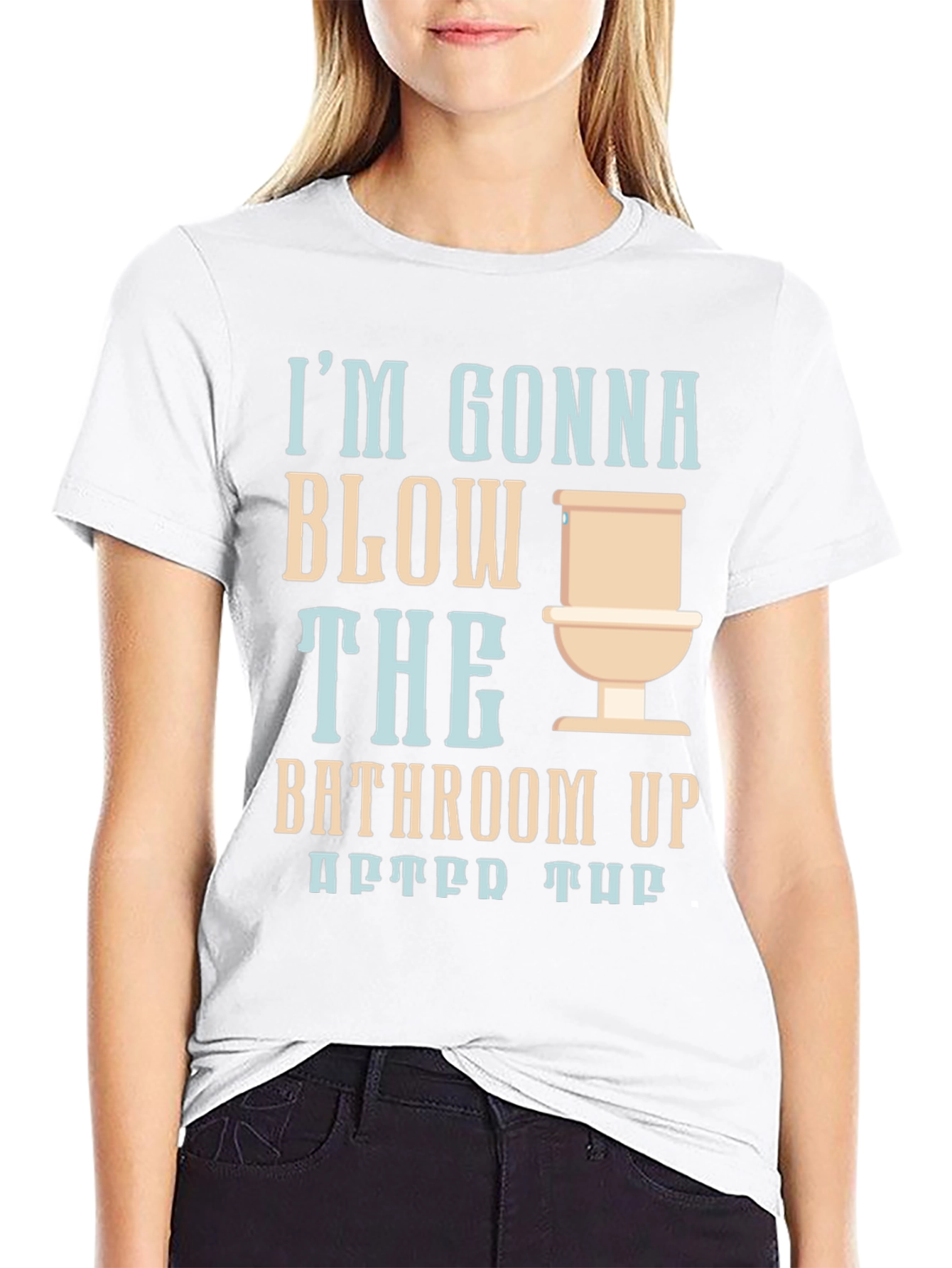 Humorous Blow the Bathroom Up Graphic Tee