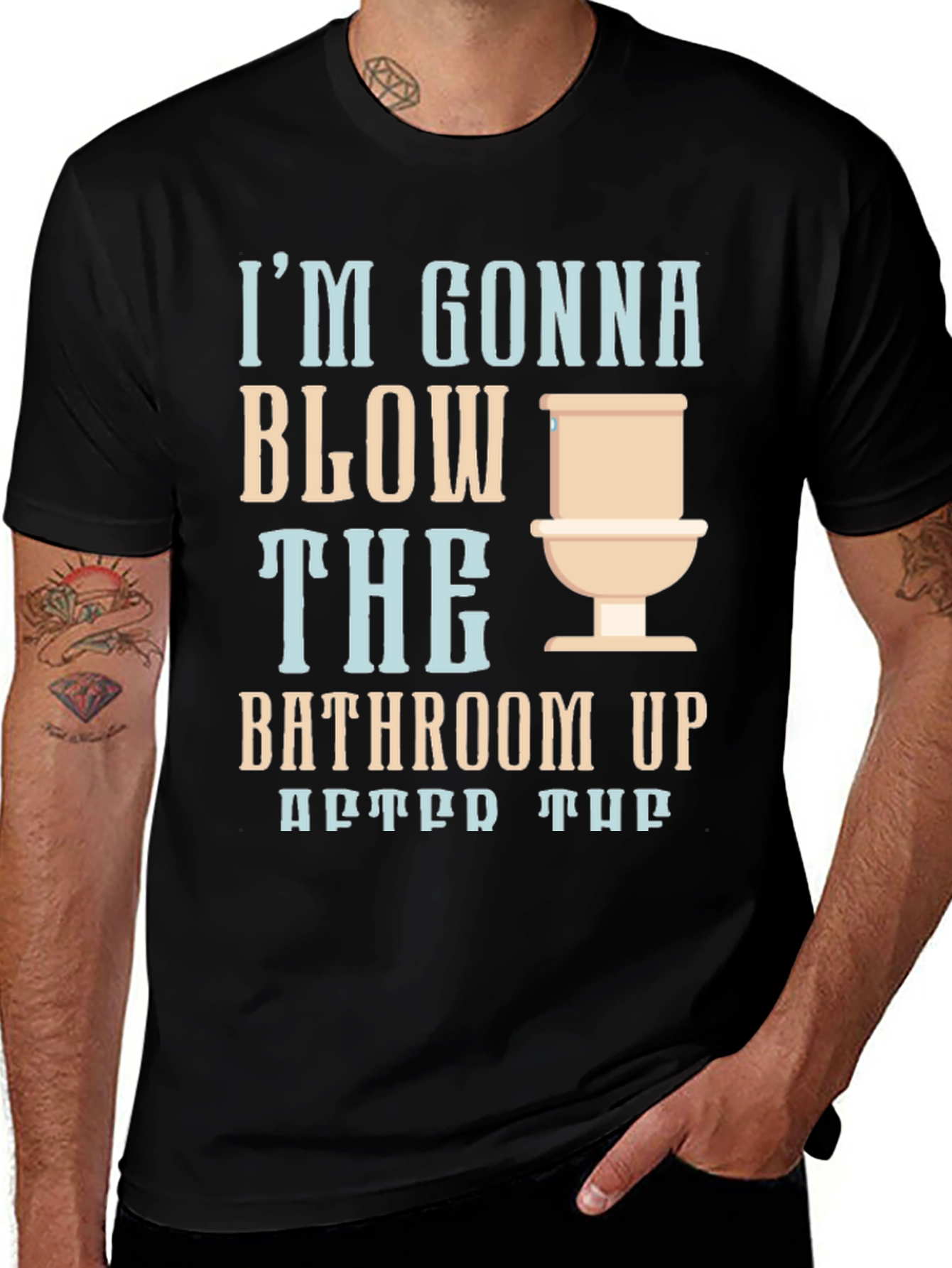 Humorous Blow the Bathroom Up Graphic Tee