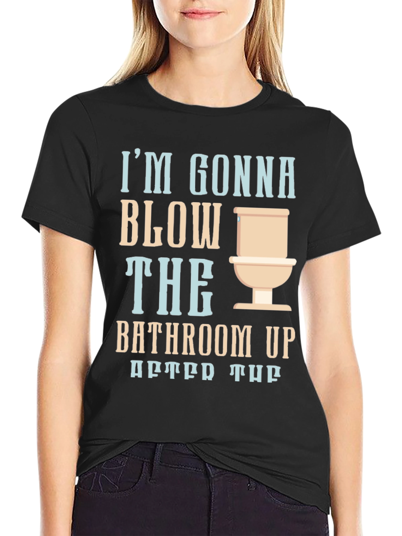 Humorous Blow the Bathroom Up Graphic Tee