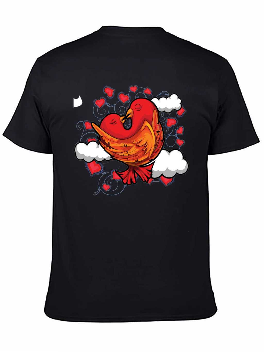 Love Birds Graphic Tee - Black Cotton Blend
