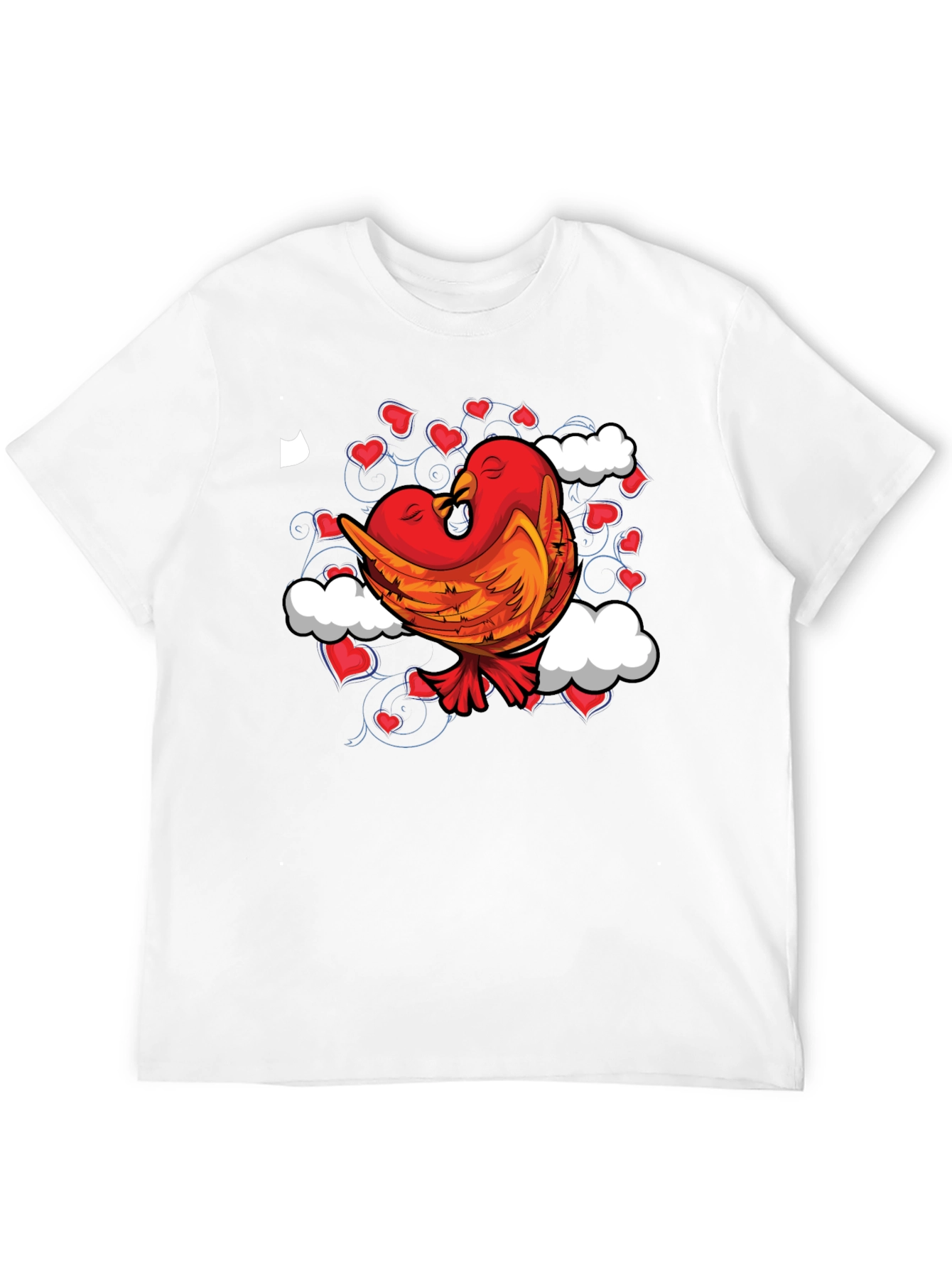 Love Birds Graphic Tee - Black Cotton Blend
