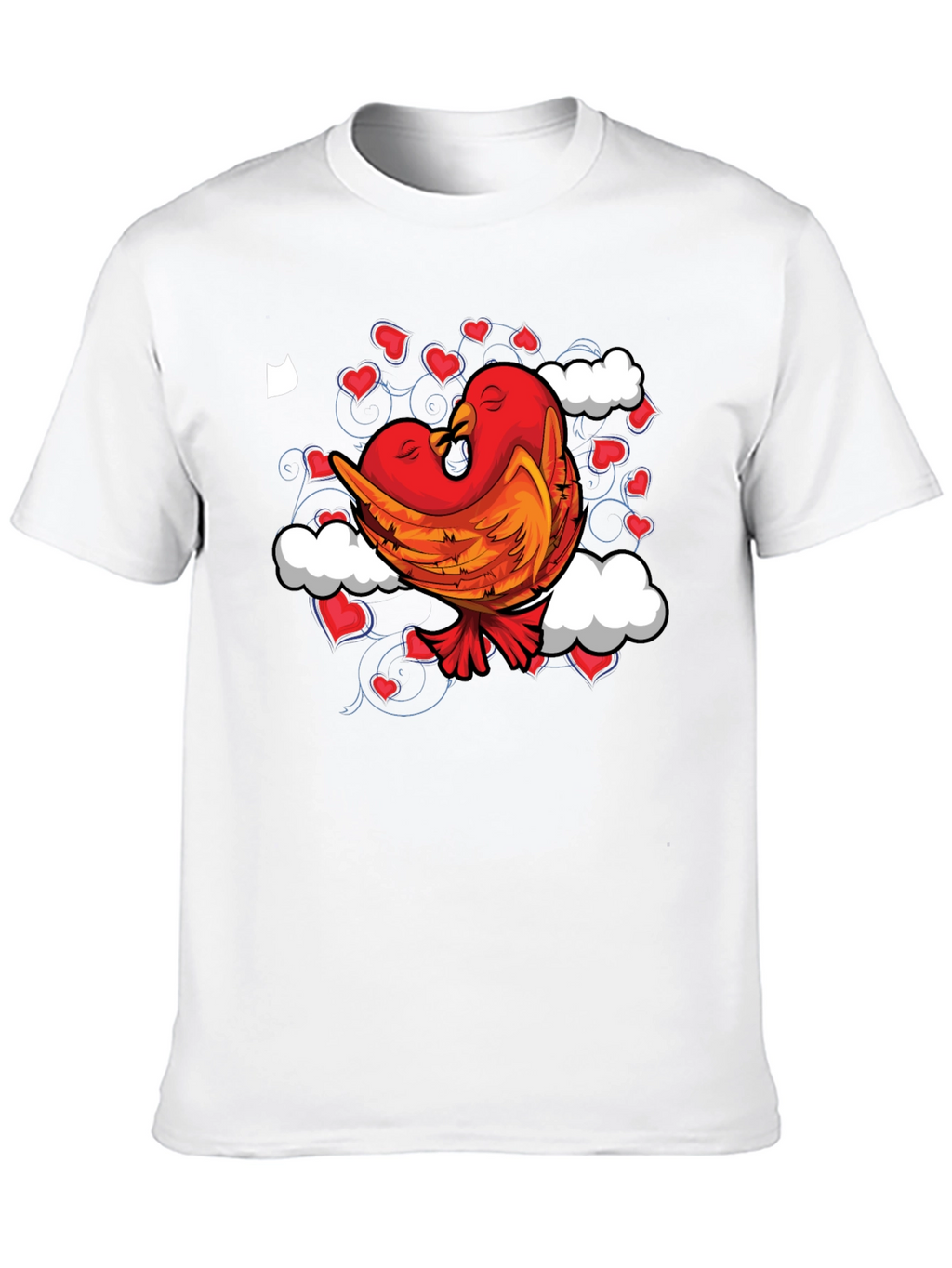 Love Birds Graphic Tee - Black Cotton Blend