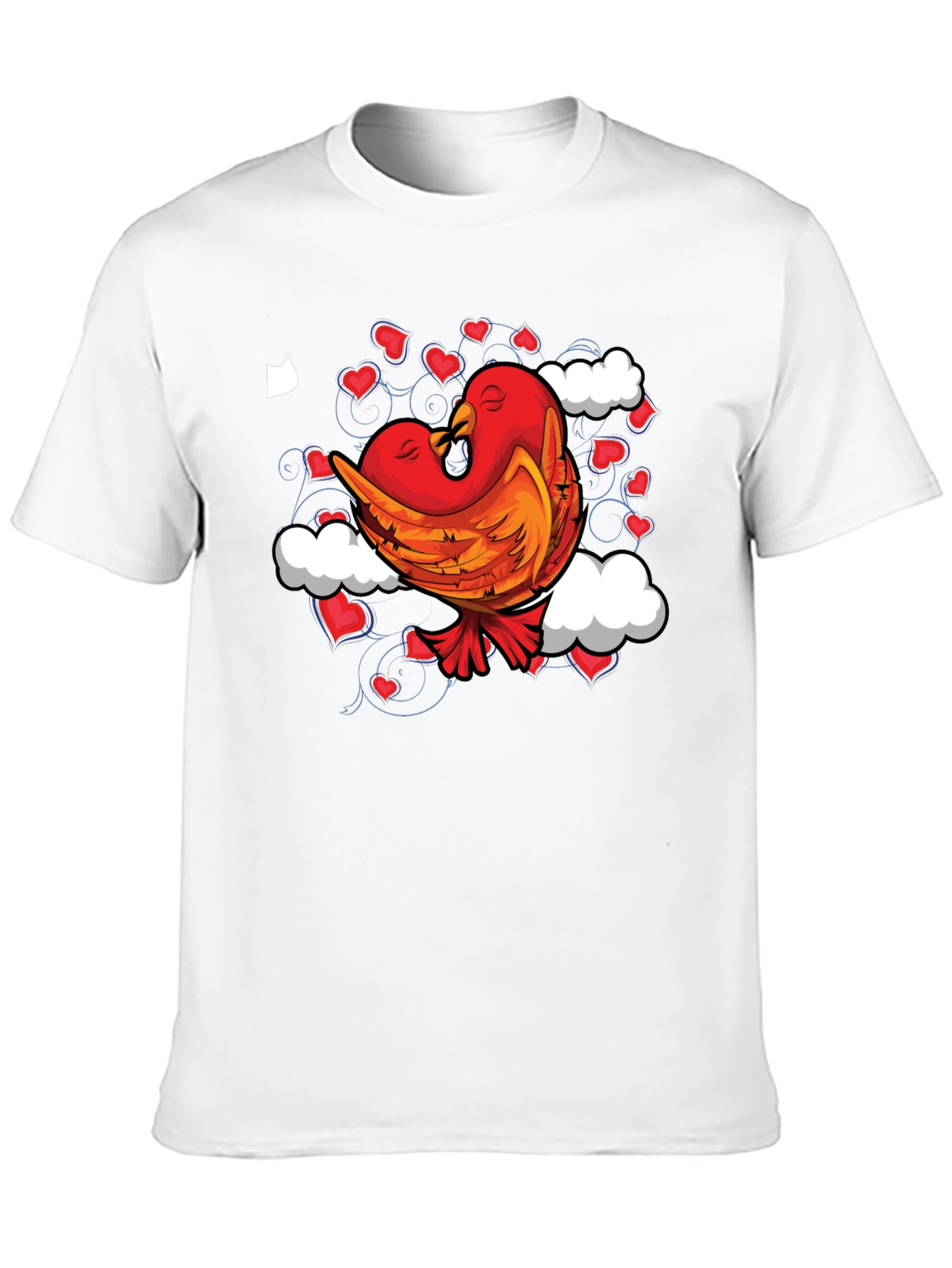 Love Birds Graphic Tee - Black Cotton Blend