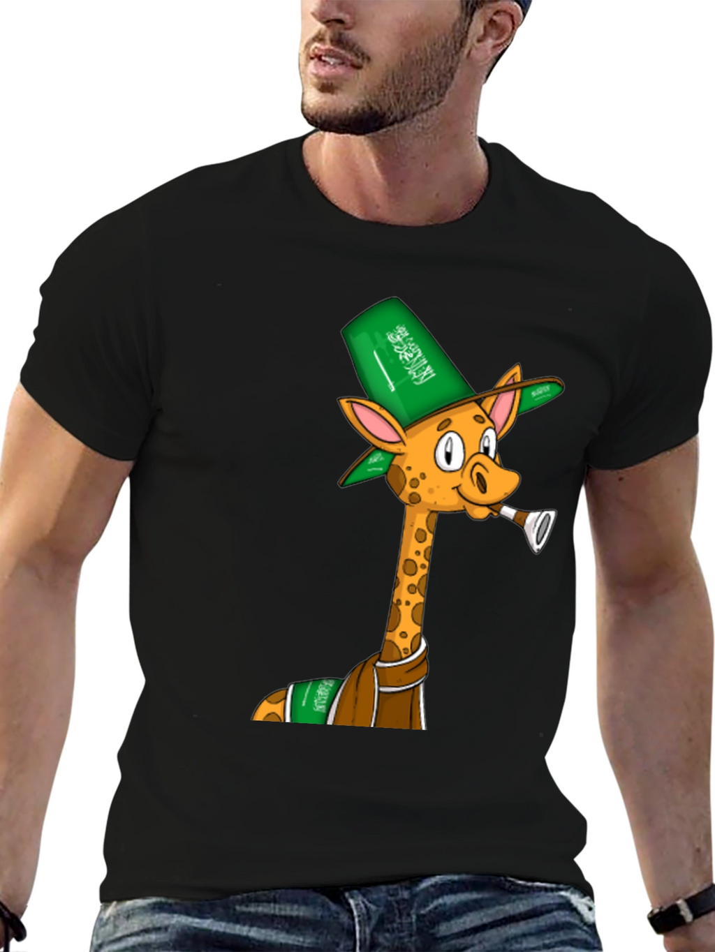 Giraffe in Saudi Attire Graphic T-Shirt