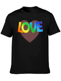 Rainbow LOVE Heart Graphic T-Shirt