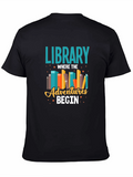 Library Adventures T-Shirt - Book Lover Tee